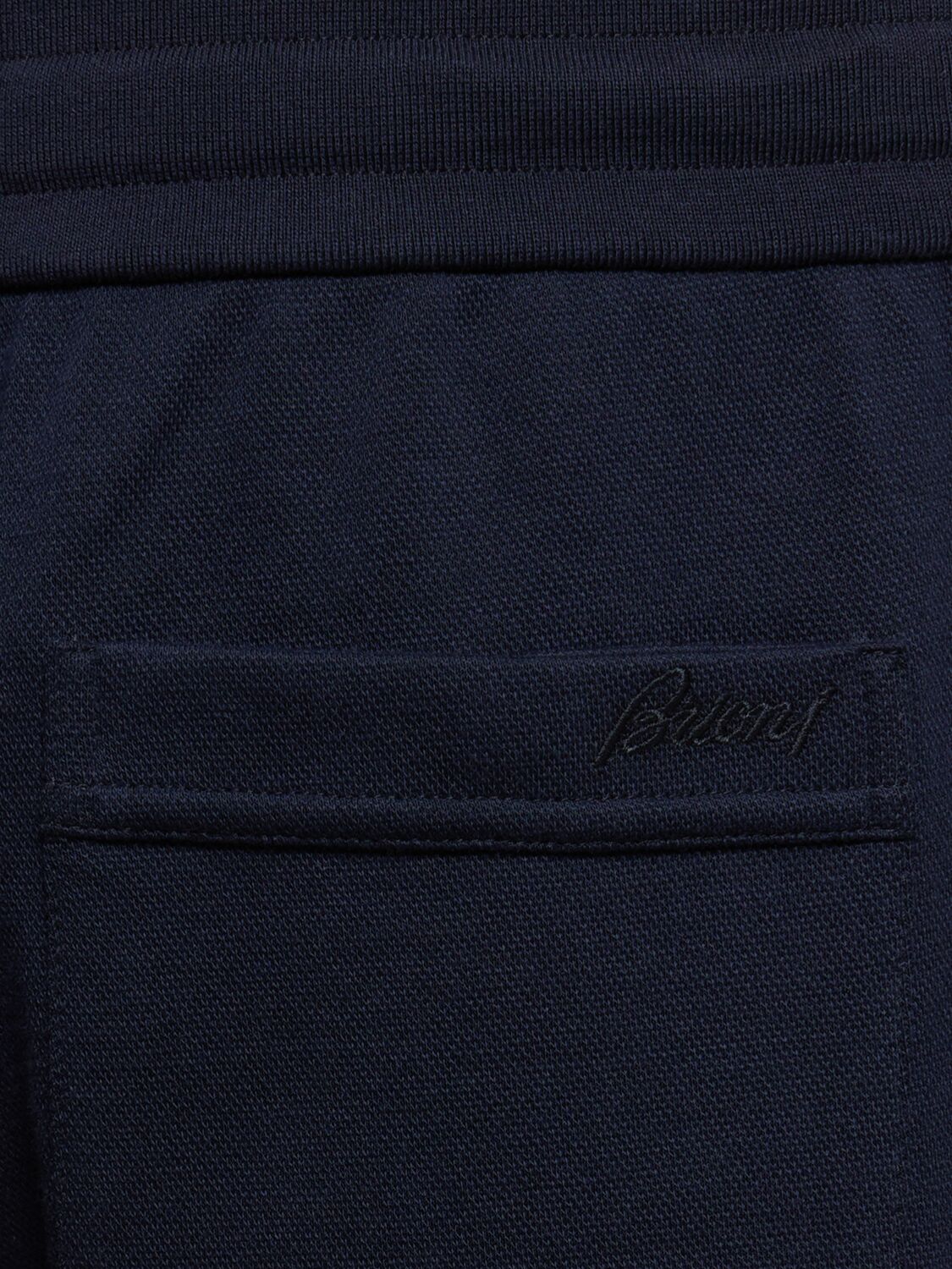 Shop Brioni Stretch Cotton Sweatpants In Fuji
