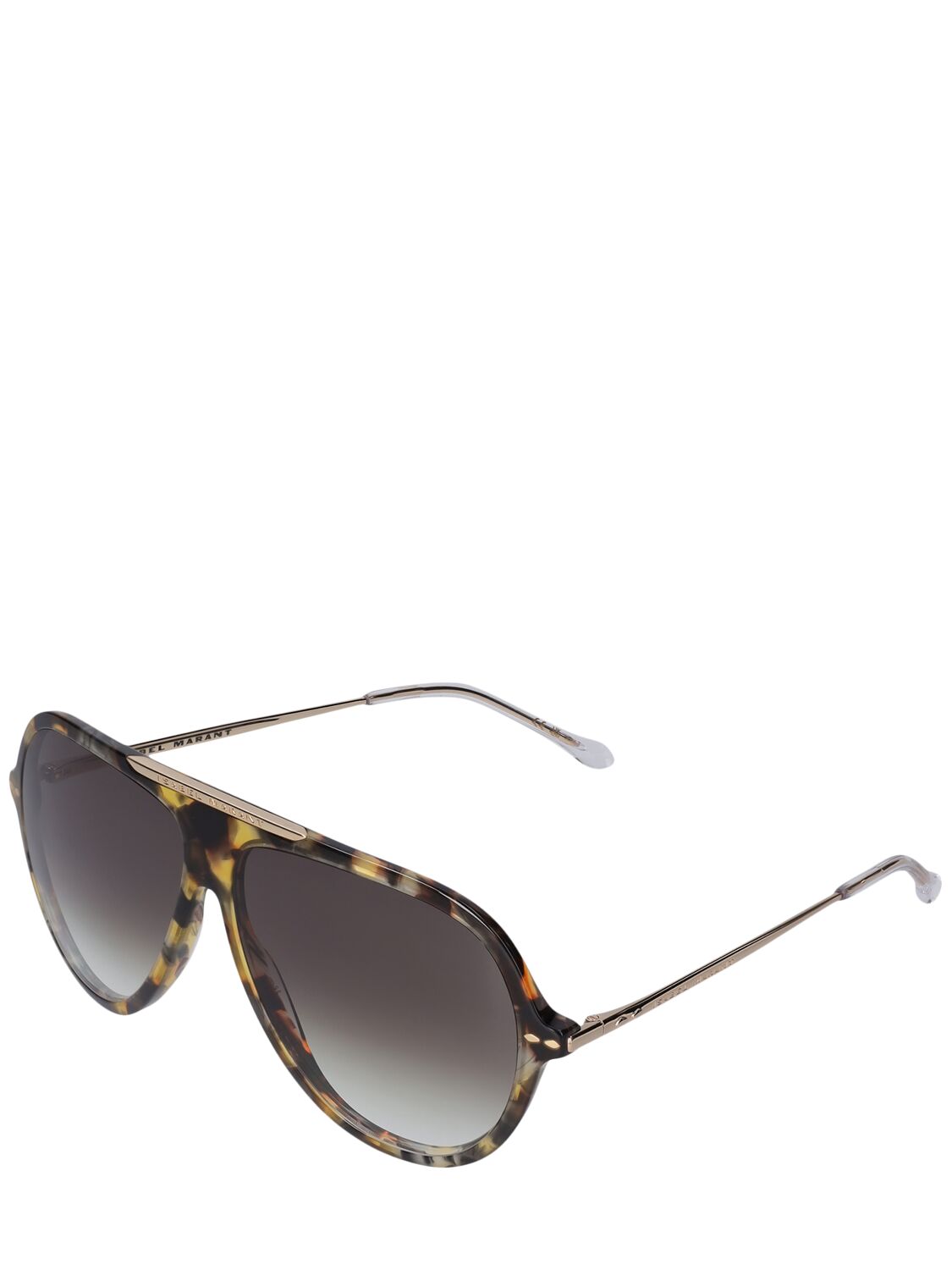 Shop Isabel Marant The Luck Pilot Acetate Sunglasses In Havana,brown