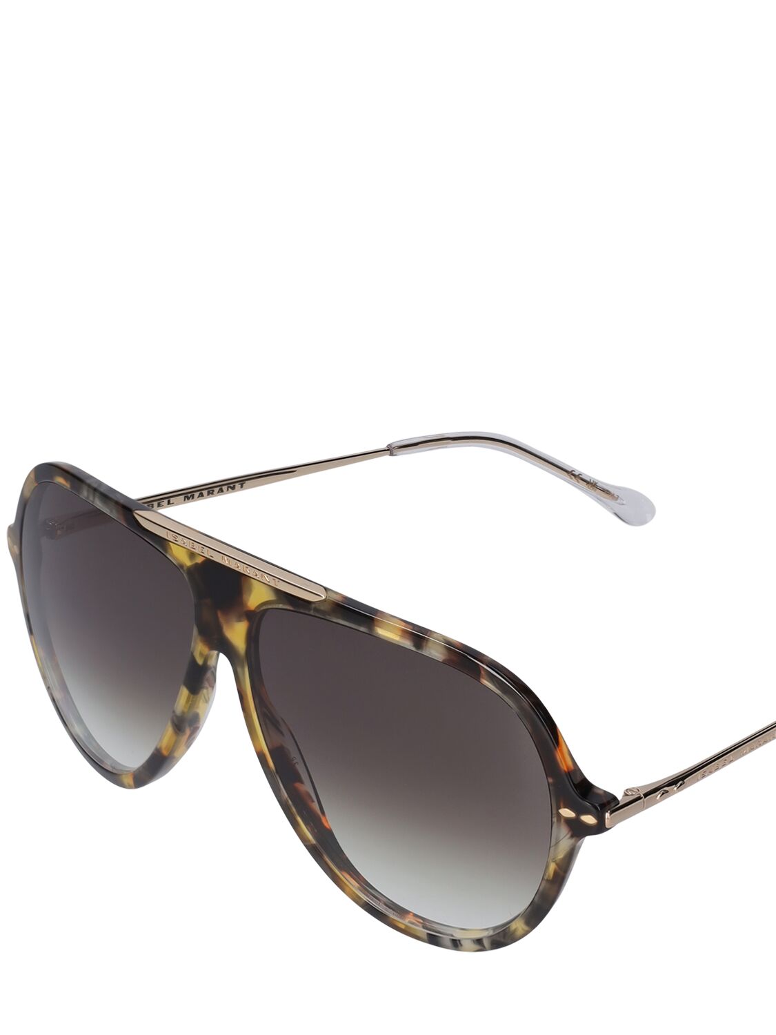 Shop Isabel Marant The Luck Pilot Acetate Sunglasses In Havana,brown