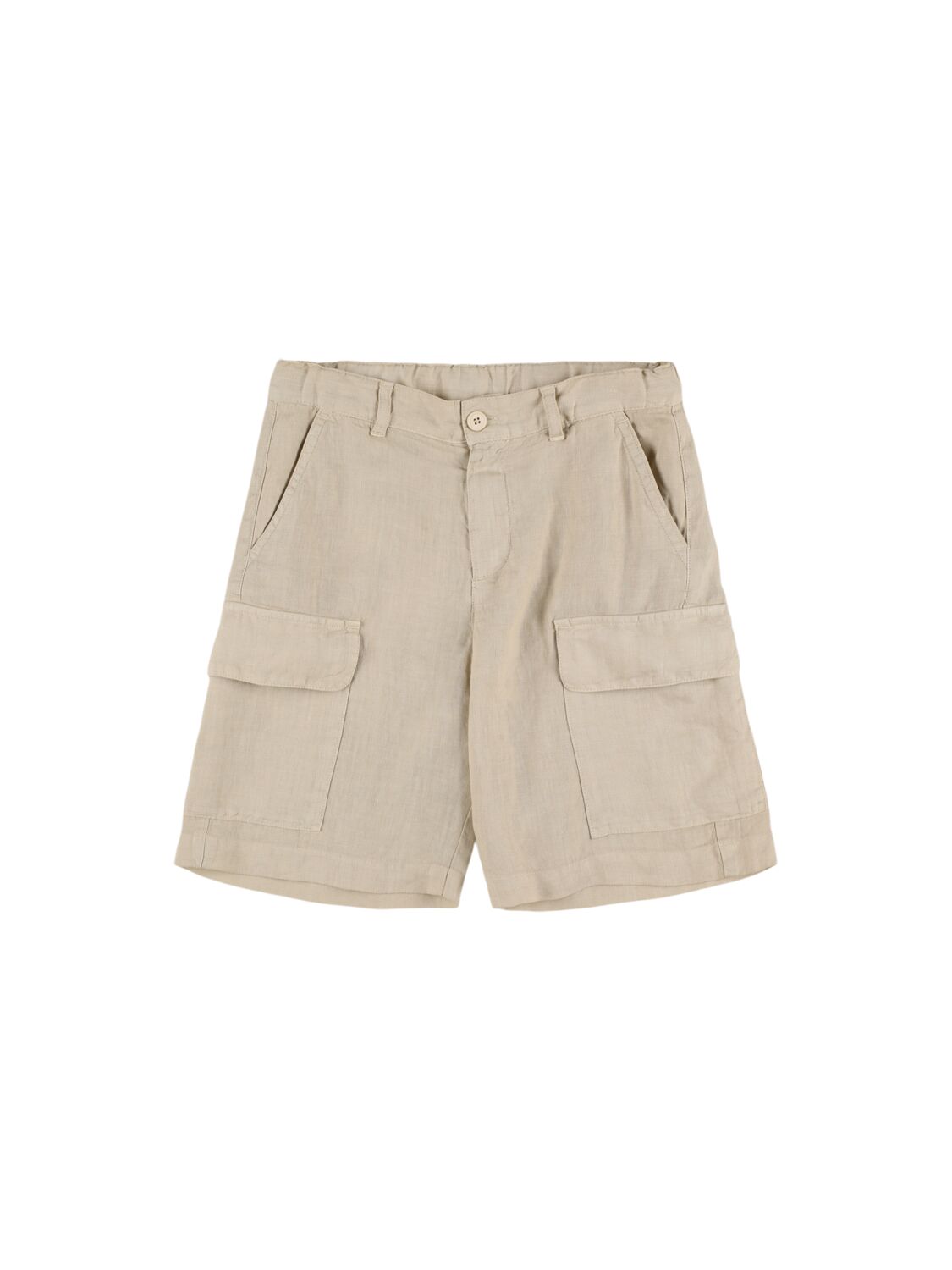 Aspesi Kids' Linen Cargo Shorts In Beige