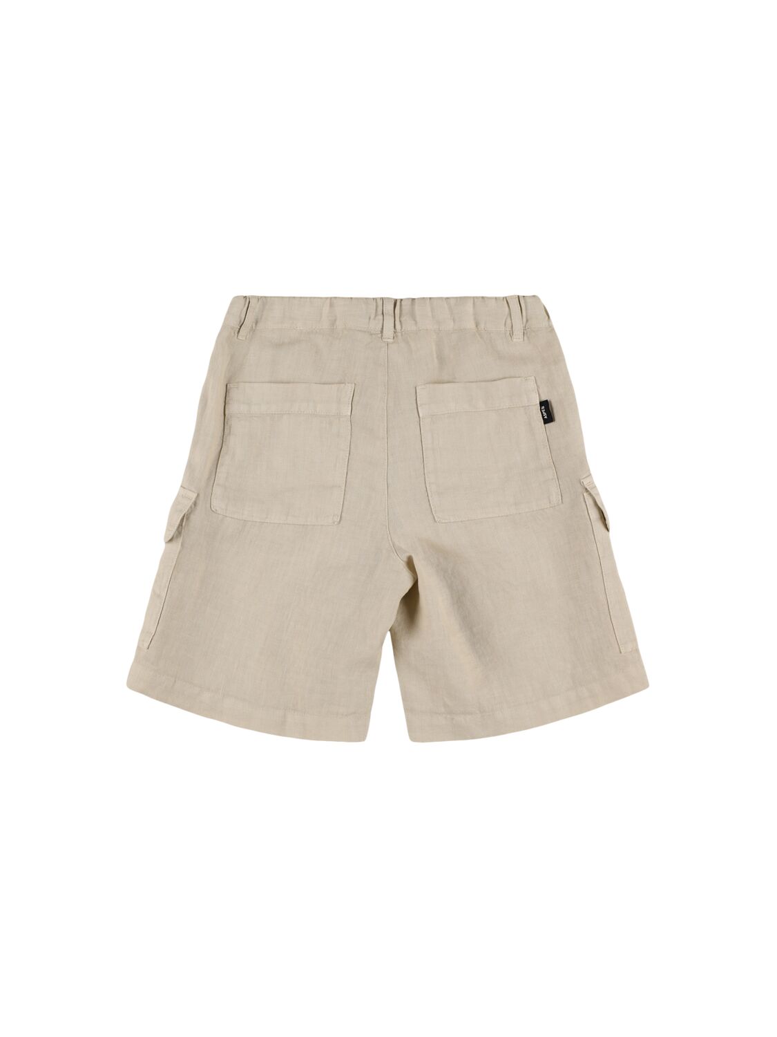 Shop Aspesi Linen Cargo Shorts In Beige