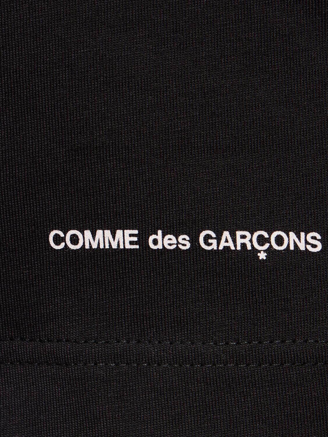 Shop Comme Des Garçons Shirt Logo Printed Cotton T-shirt In Black