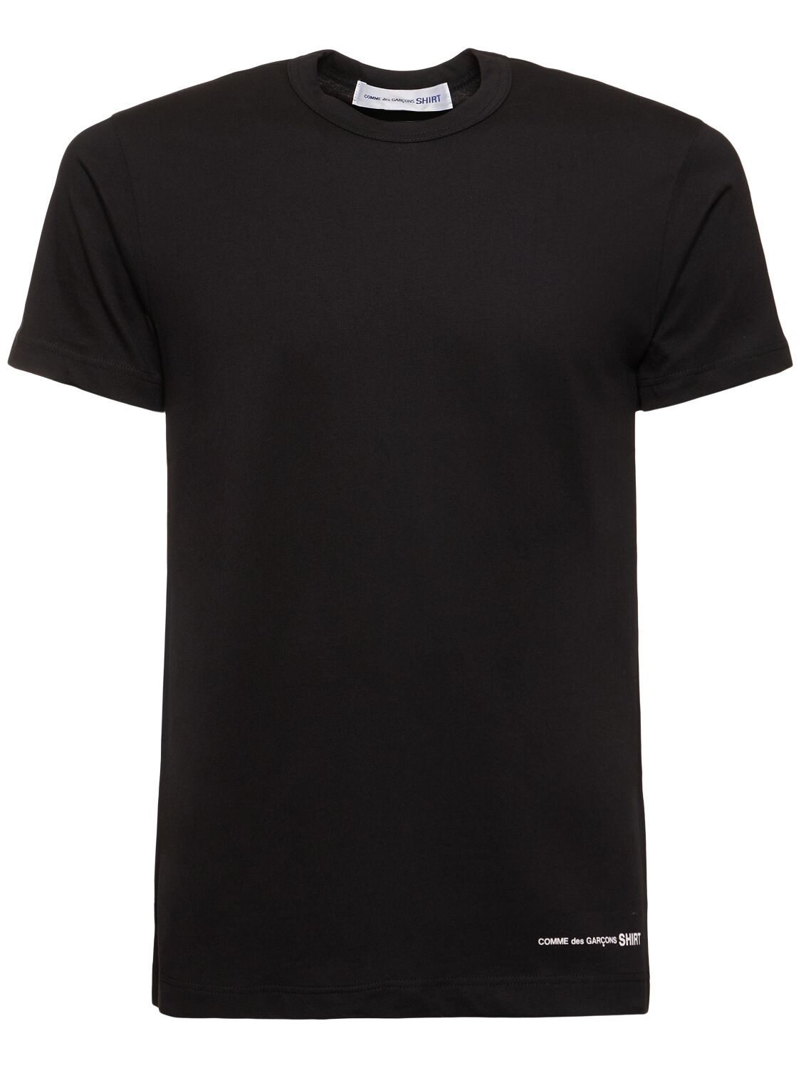 Comme Des Garçons Shirt Logo Printed Cotton T-shirt In Black