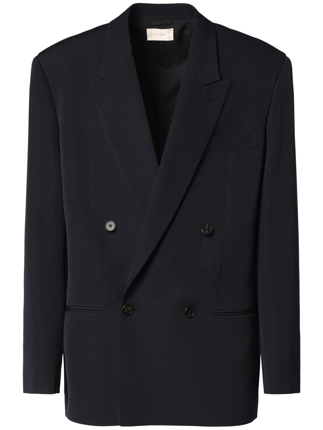 The Row Donnes Wool Jacket In Navy