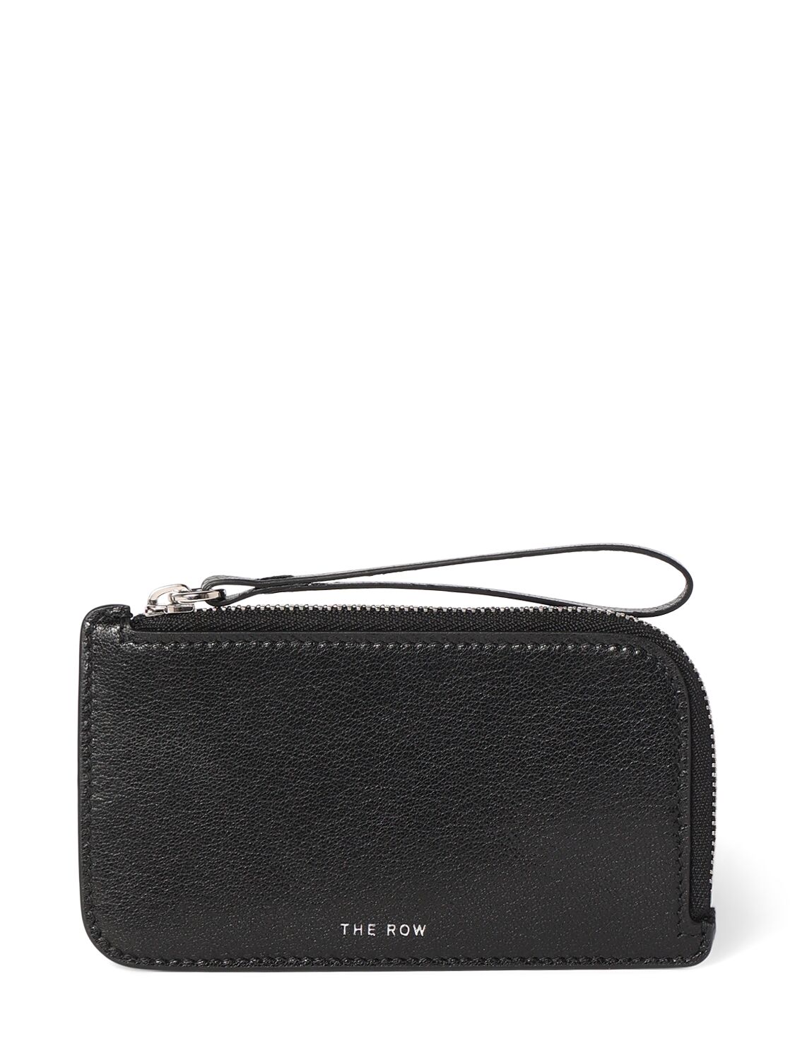 The Row Zipped Leather Wallet In Black