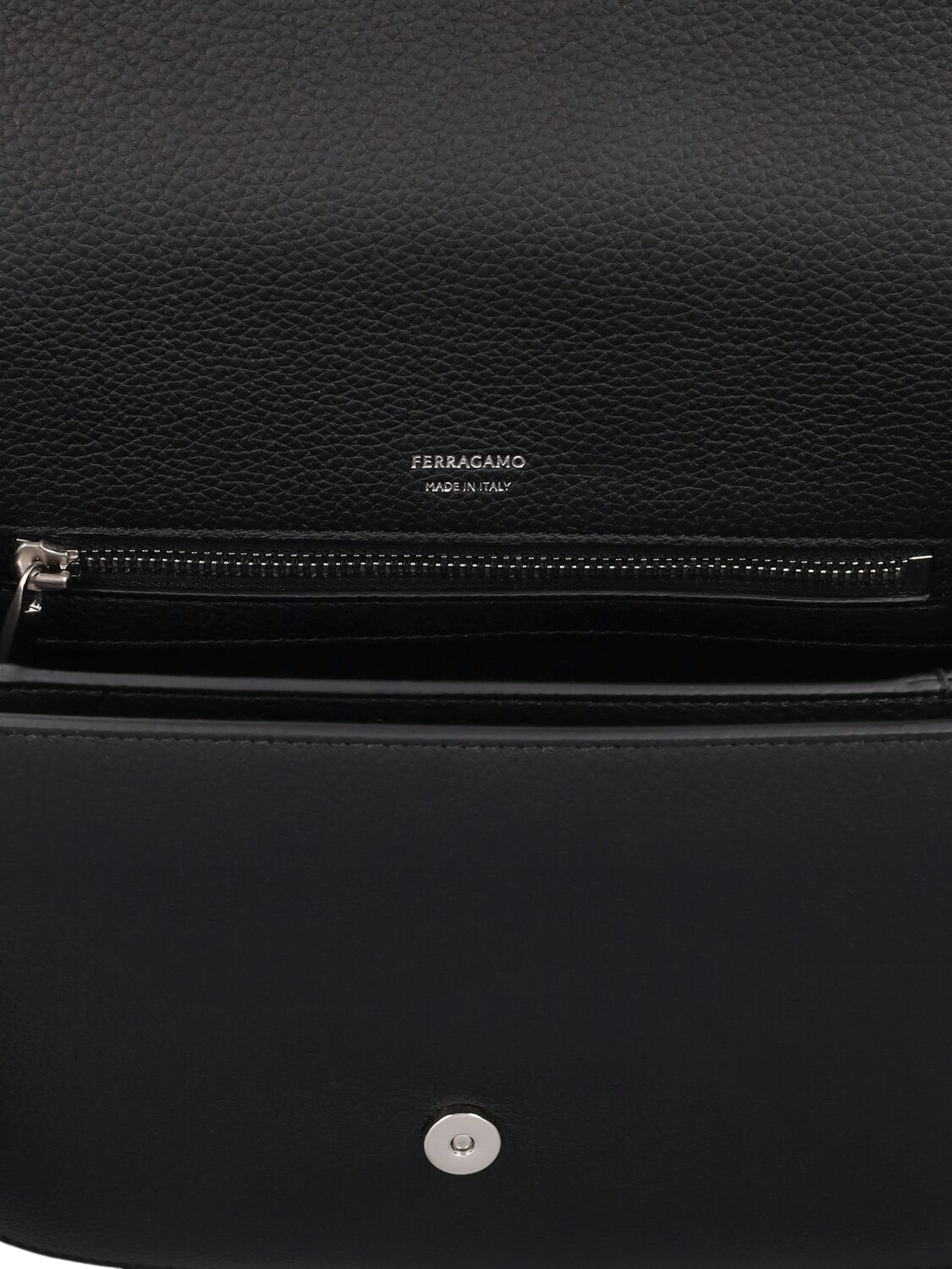 Shop Ferragamo Fiamma Leather Crossbody Bag In Black