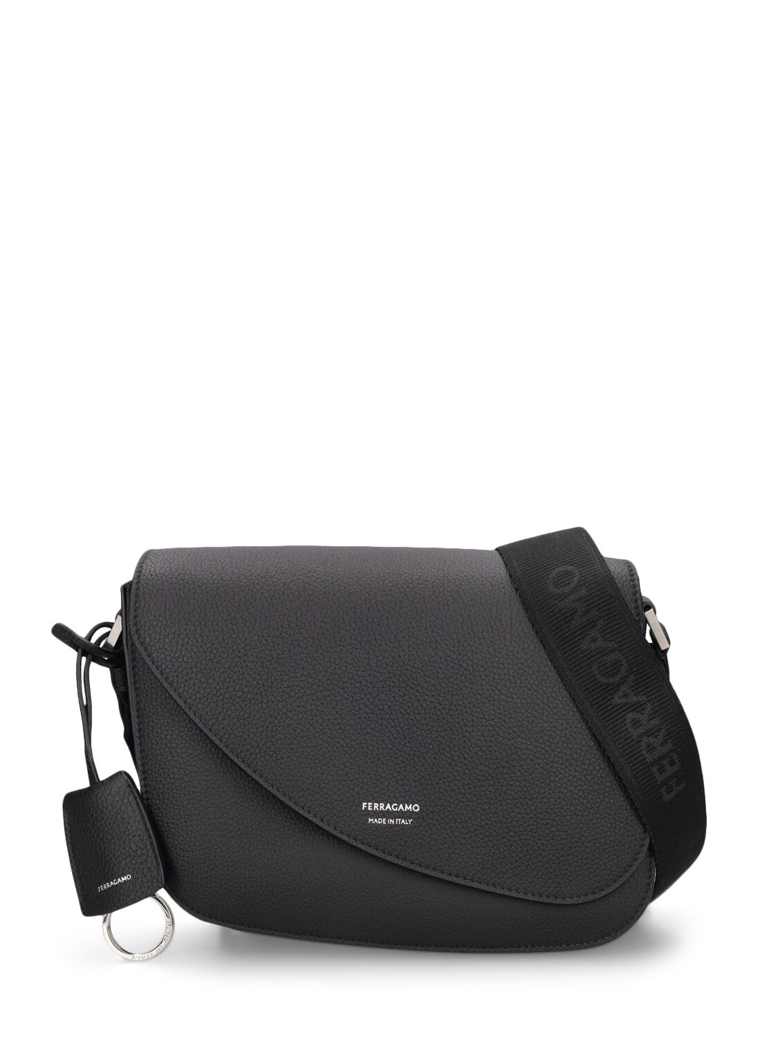 Ferragamo Fiamma Leather Crossbody Bag In Black