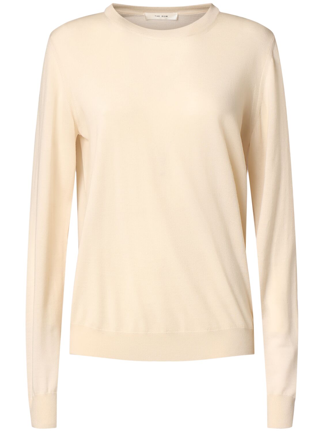 The Row Hover Cashmere Knit Crewneck Jumper In White