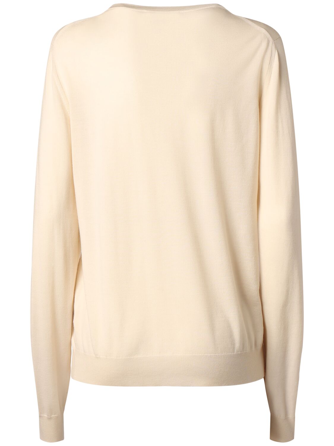 The Row Hover Cashmere Knit Crewneck Sweater In White