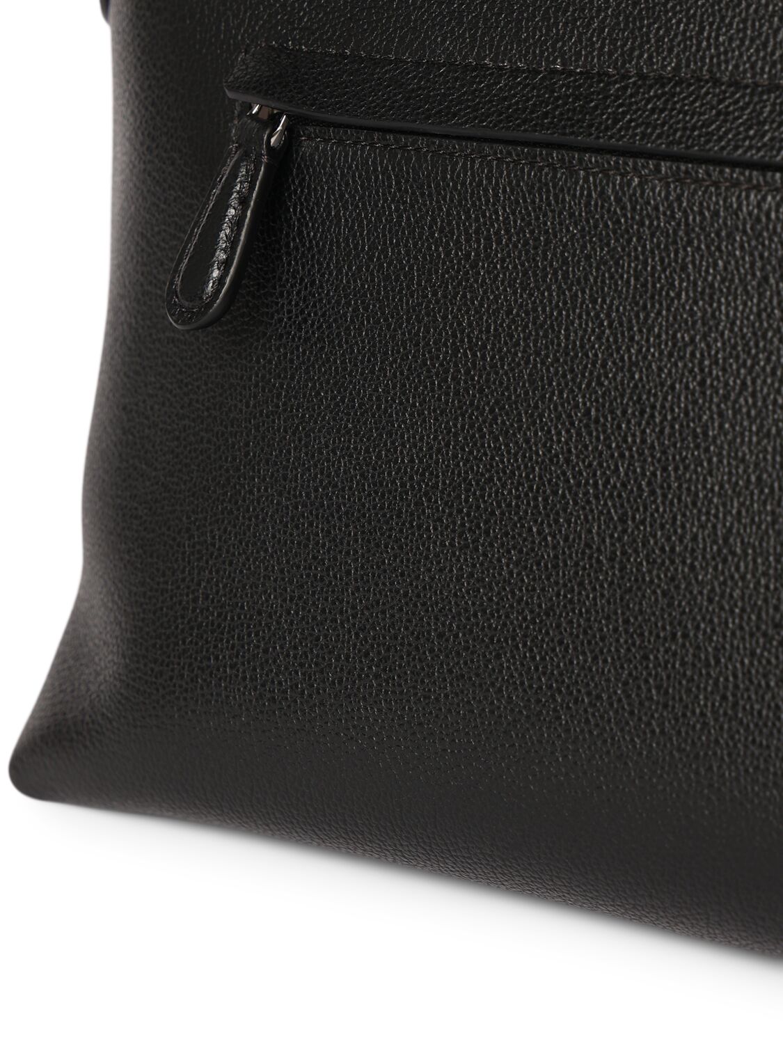 Shop The Row Terrasse Shiny Grain Leather Pouch In Black