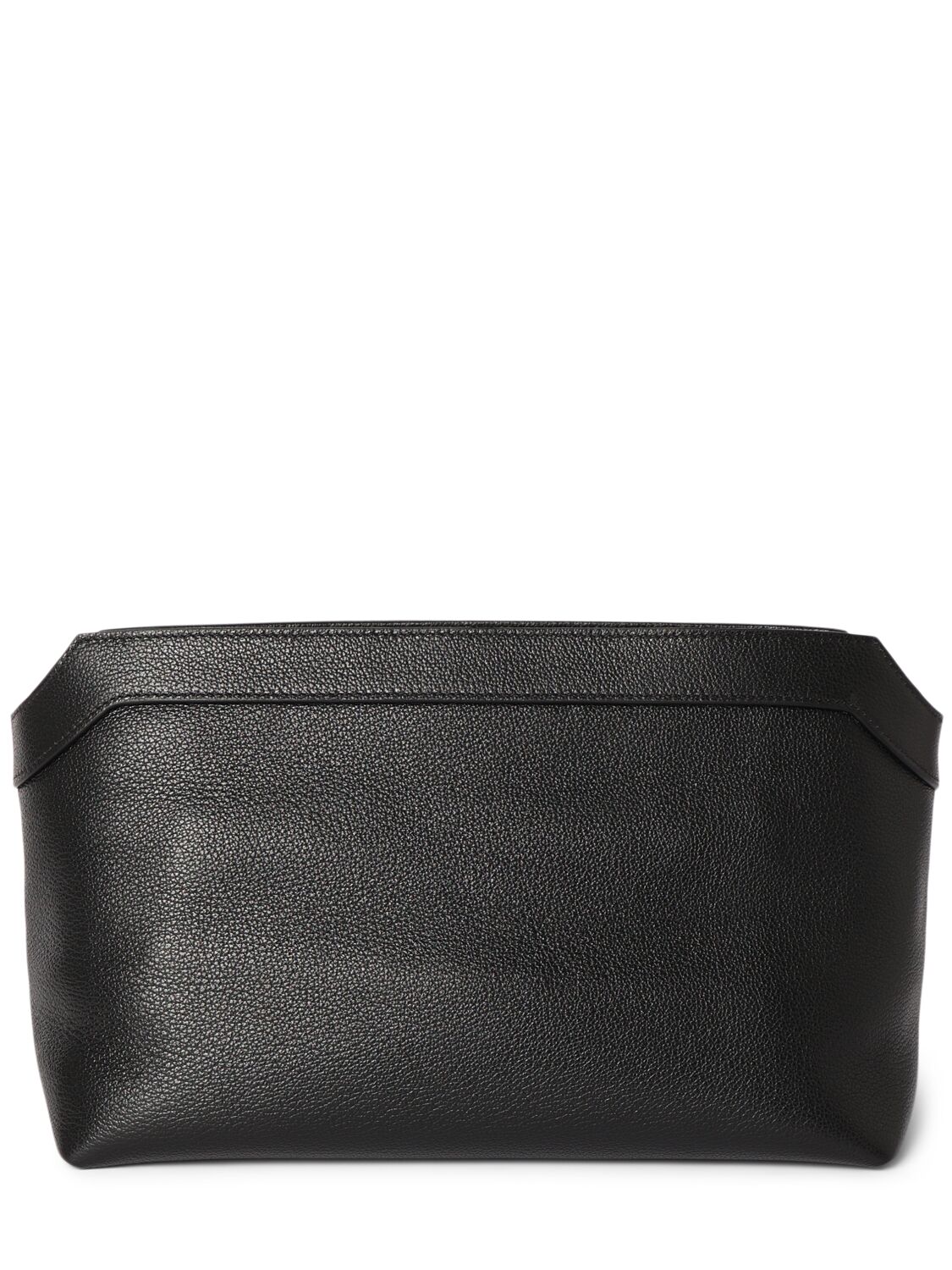 Shop The Row Terrasse Shiny Grain Leather Pouch In Black