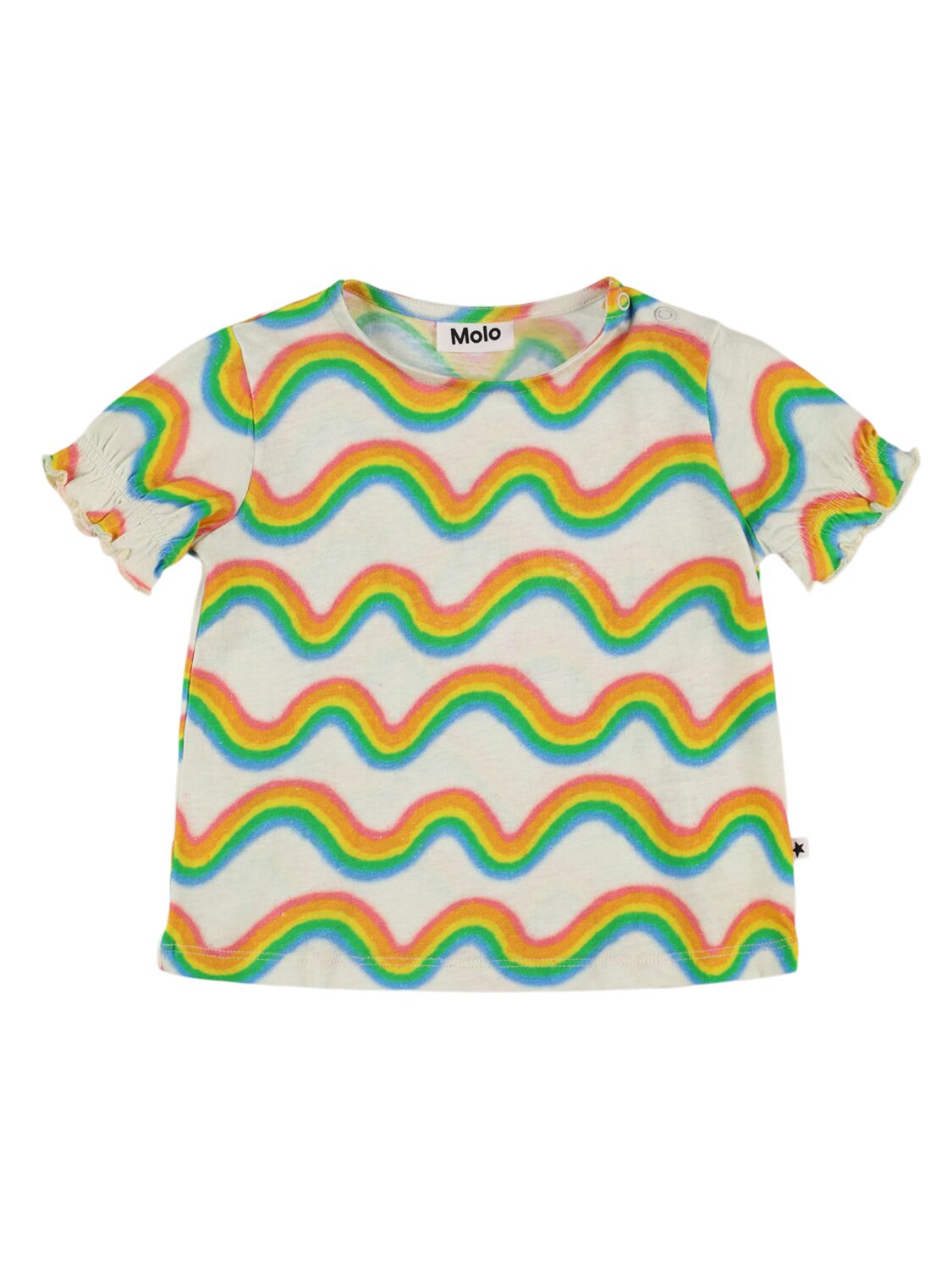 Molo Kids' Cotton & Linen T-shirt In Multi