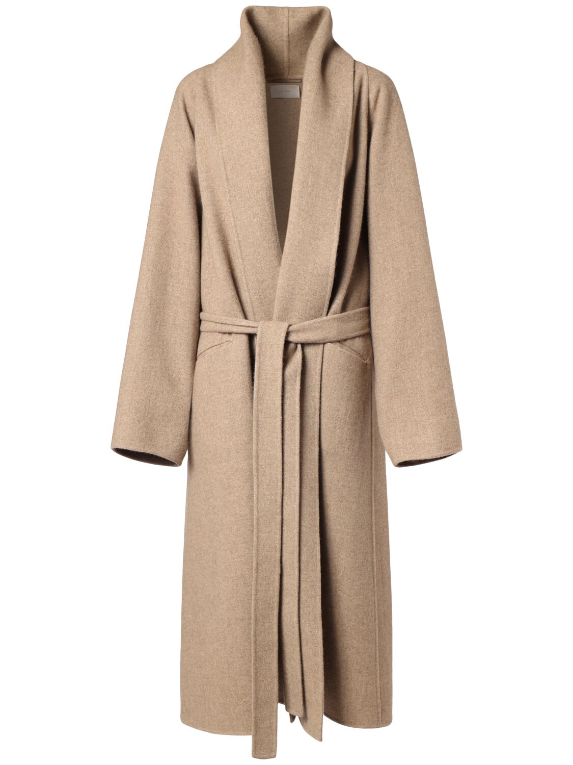 The Row Laguna Soft Cashmere Blend Long Coat In Beige