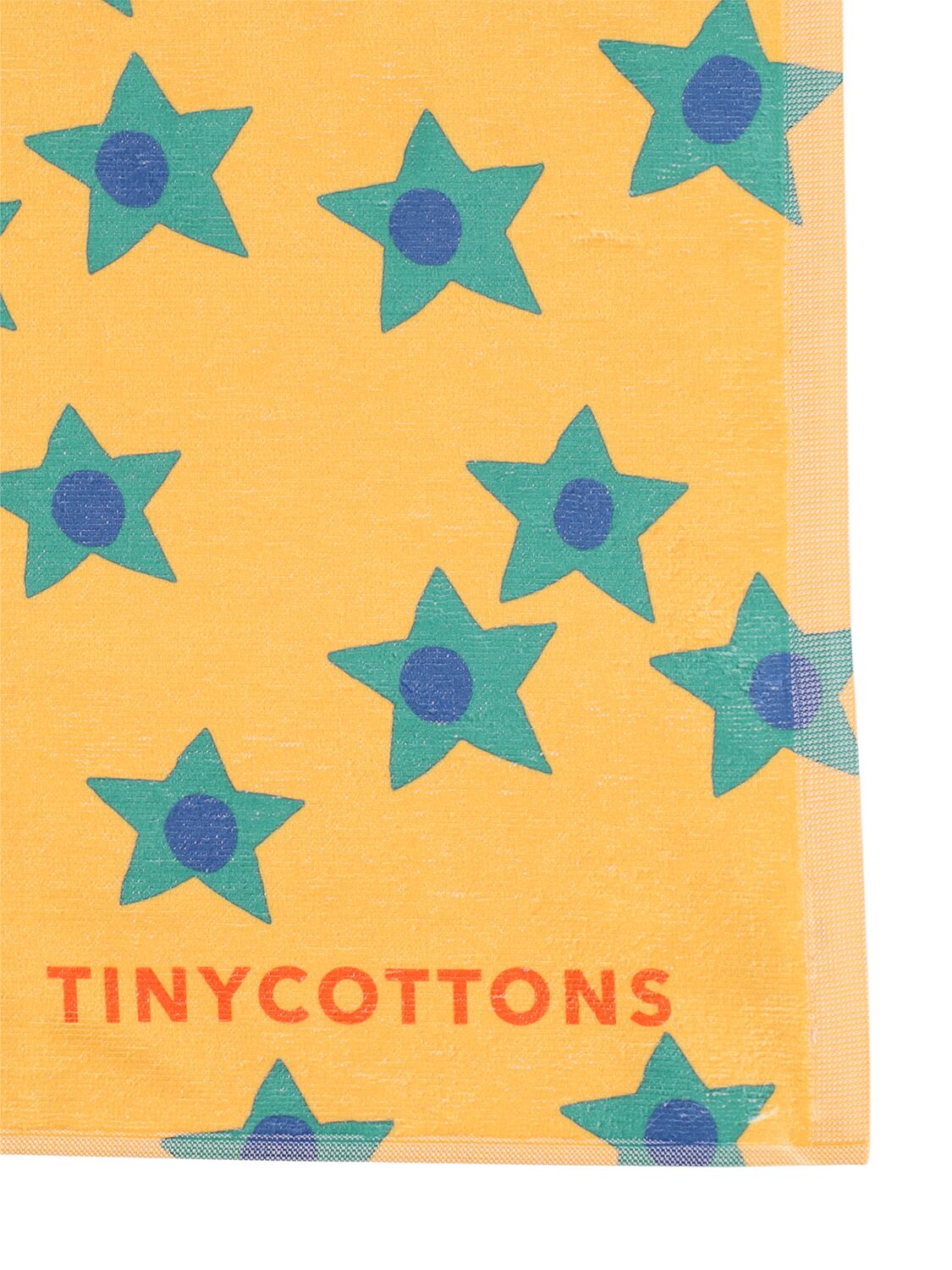 Shop Tiny Cottons Star Print Terry Beach Towel In Yellow