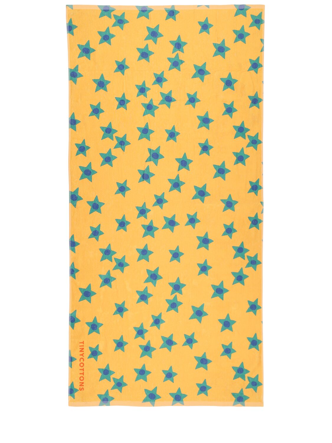Tiny Cottons Kids' Star Print Terry Beach Towel In Yellow