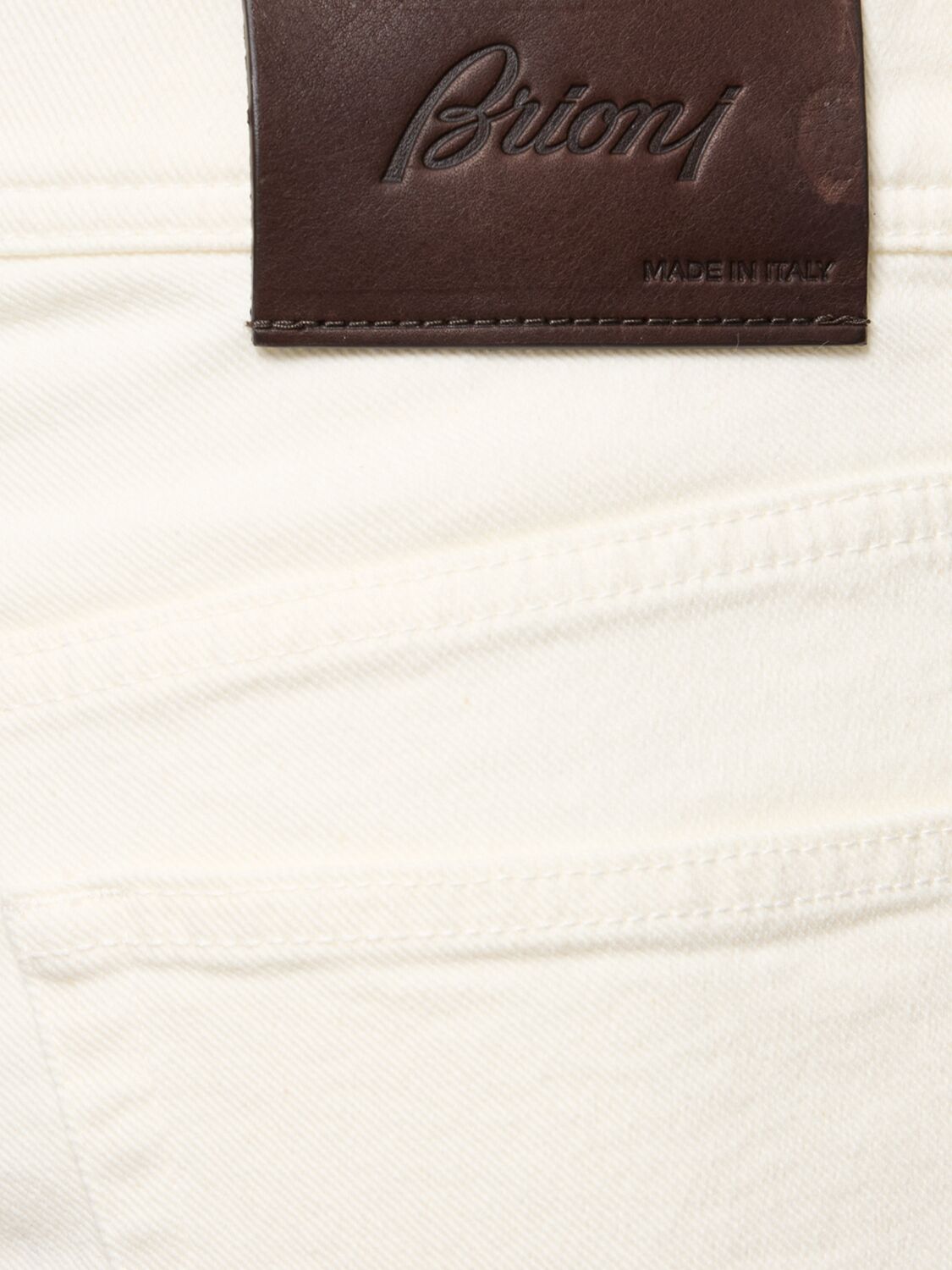 Shop Brioni Meribel Stretch Cotton Denim Jeans In White
