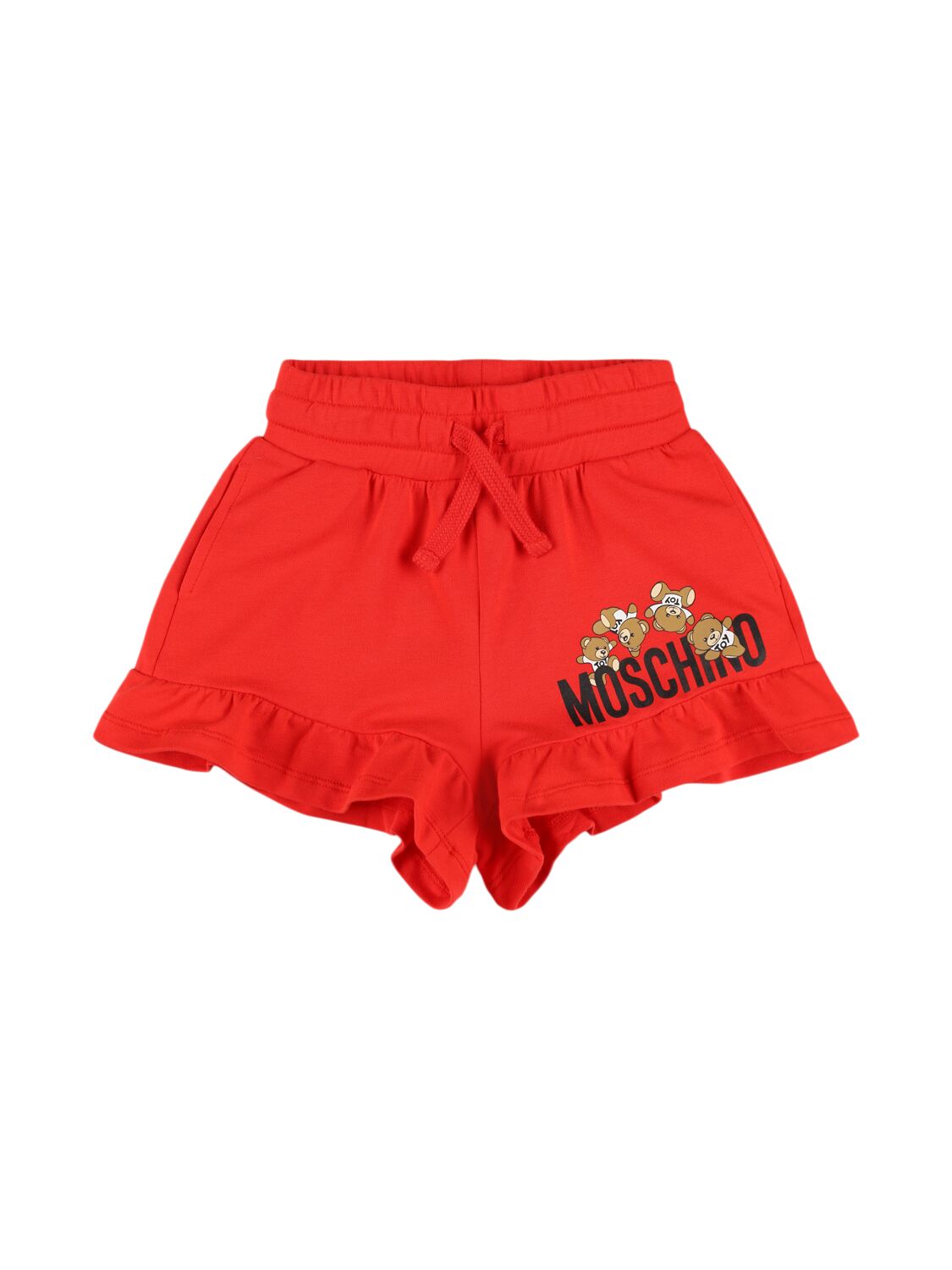 Moschino Kids' Cotton Sweat Shorts In Red
