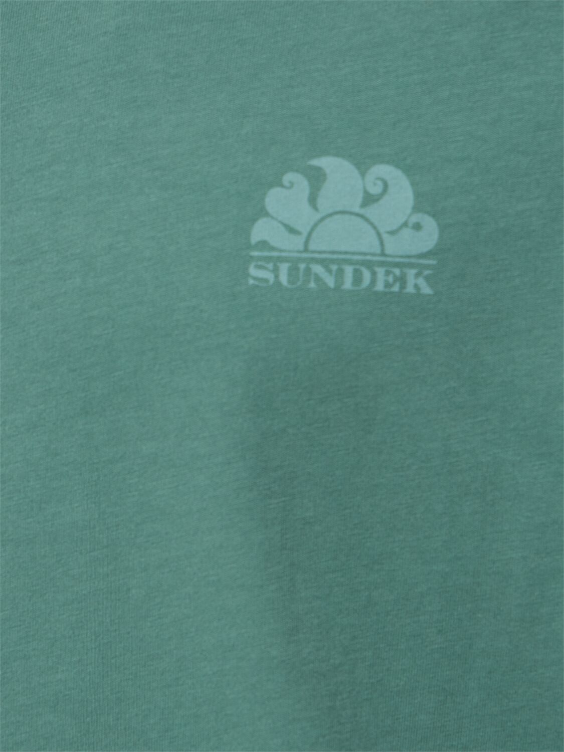 Shop Sundek Logo Print Cotton Jersey T-shirt In Khaki