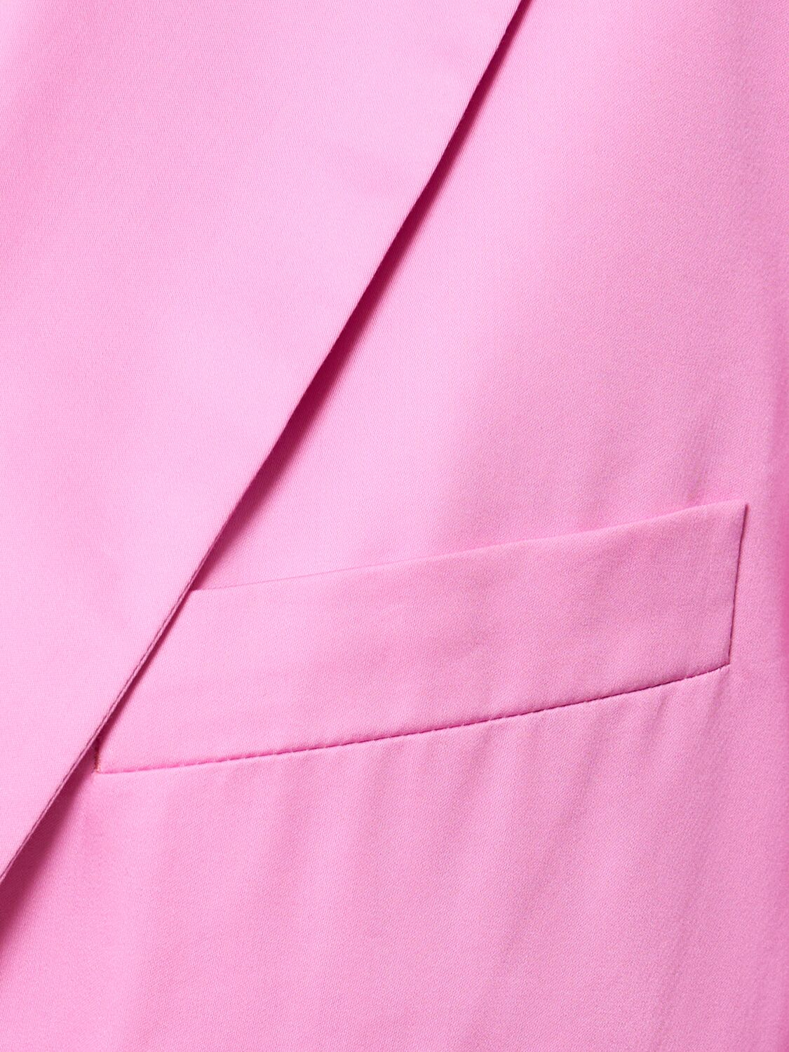 Shop The Andamane Guia Cotton Satin Oversize Blazer In Pink,fuchsia