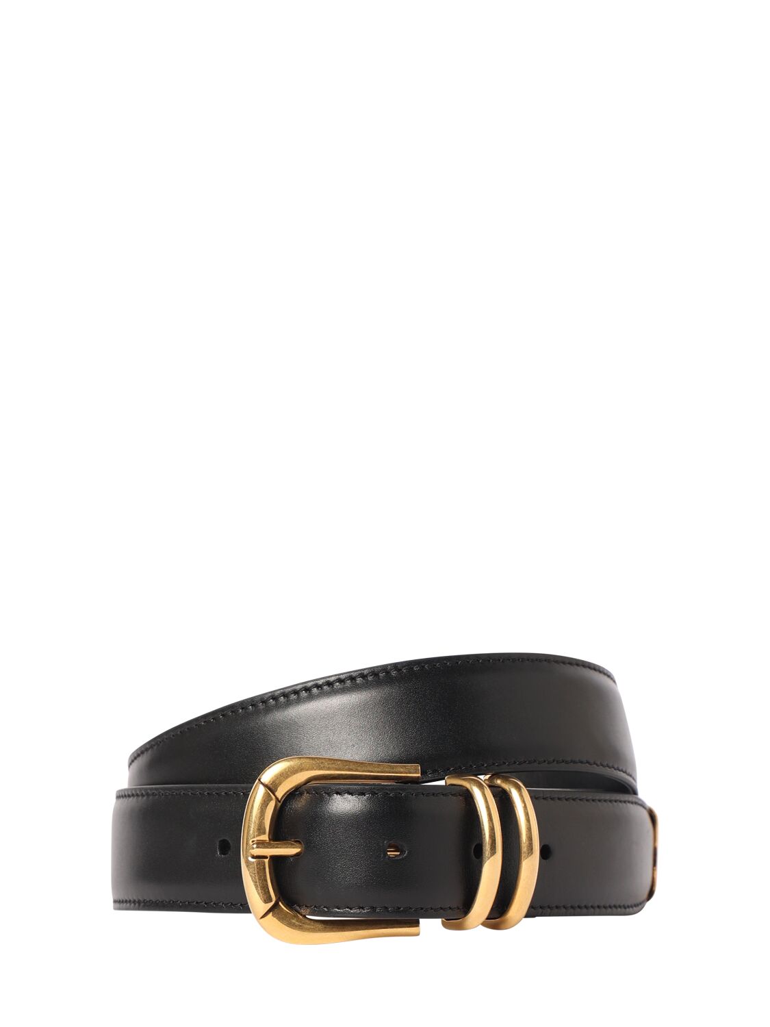 The Row Vintage Leather Belt In Black