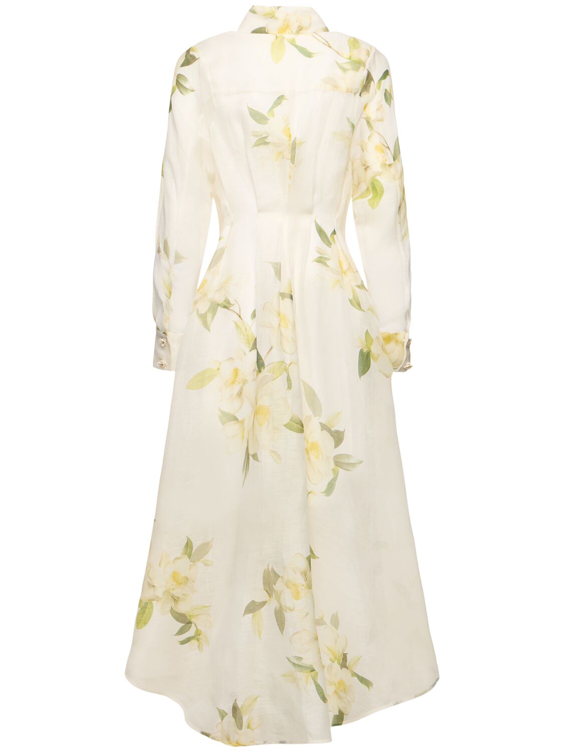 Shop Zimmermann Harmony Buttoned Maxi Shirt Dress In Multi Ivory