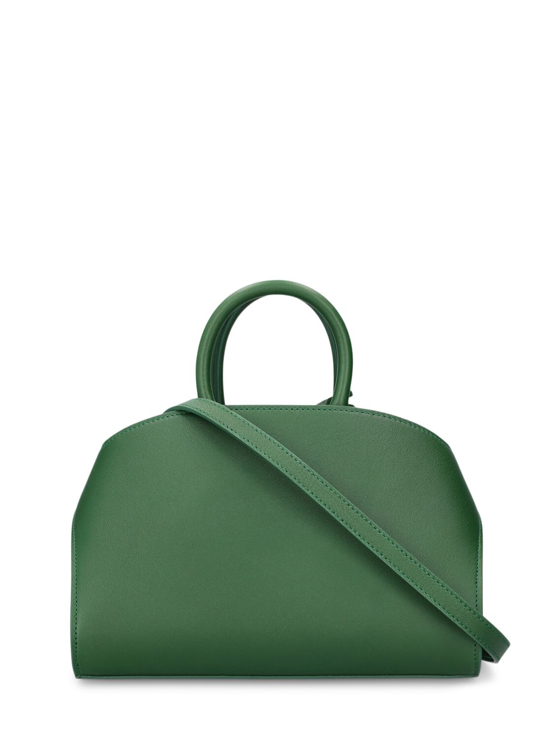 Shop Ferragamo Mini Hug Leather Top Handle Bag In Forest Green