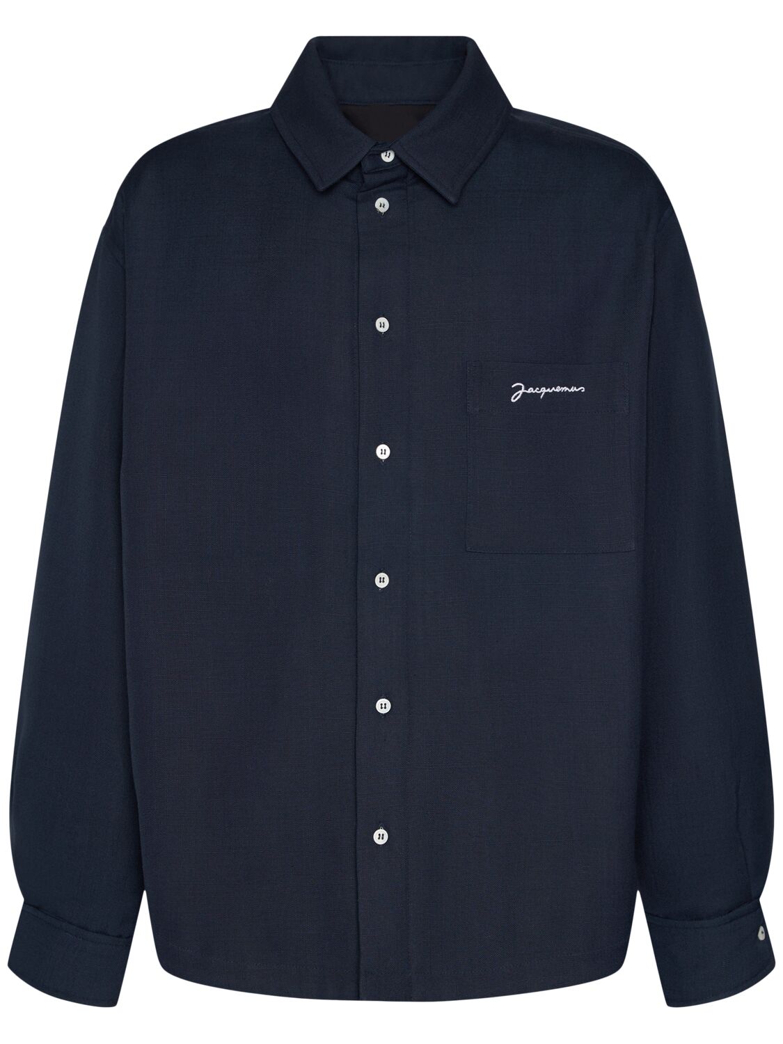 Shop Jacquemus La Chemise Boulanger Button-up Jacket In Navy