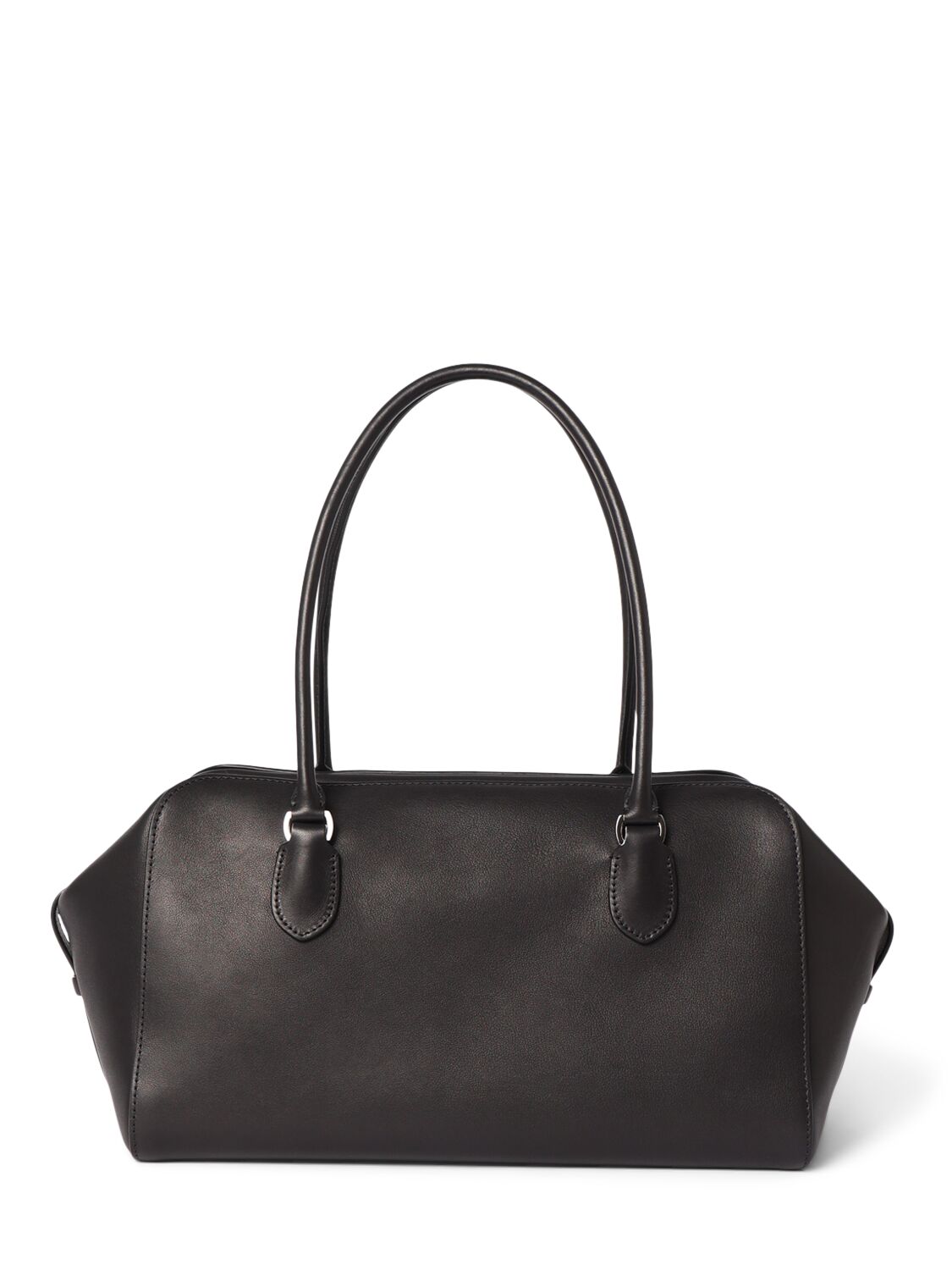 The Row E/w Bowling Lux Grain Leather Bag In Black