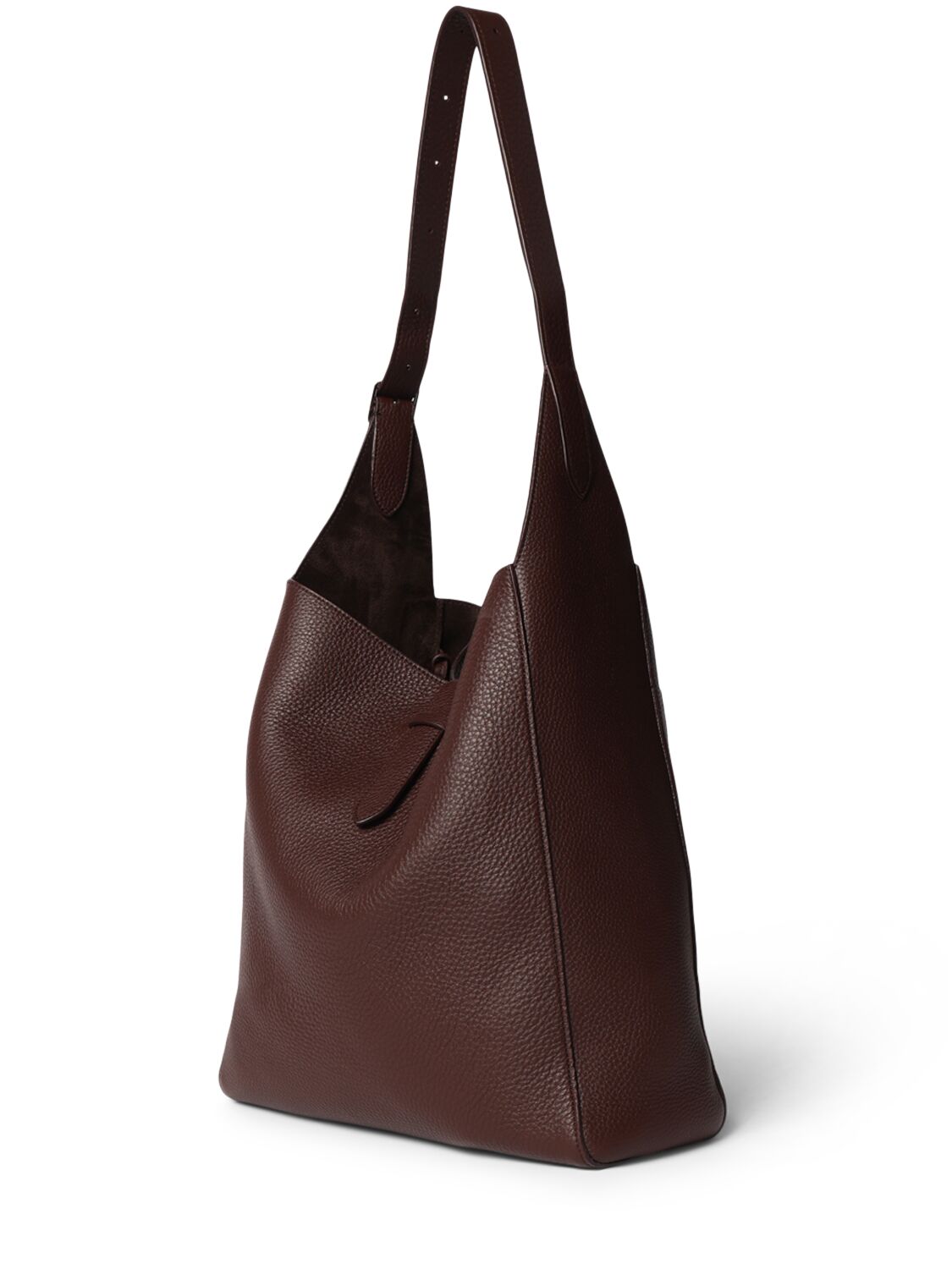 Shop The Row Blake Hobo Lux Grain Leather Bag In Acajou Pld