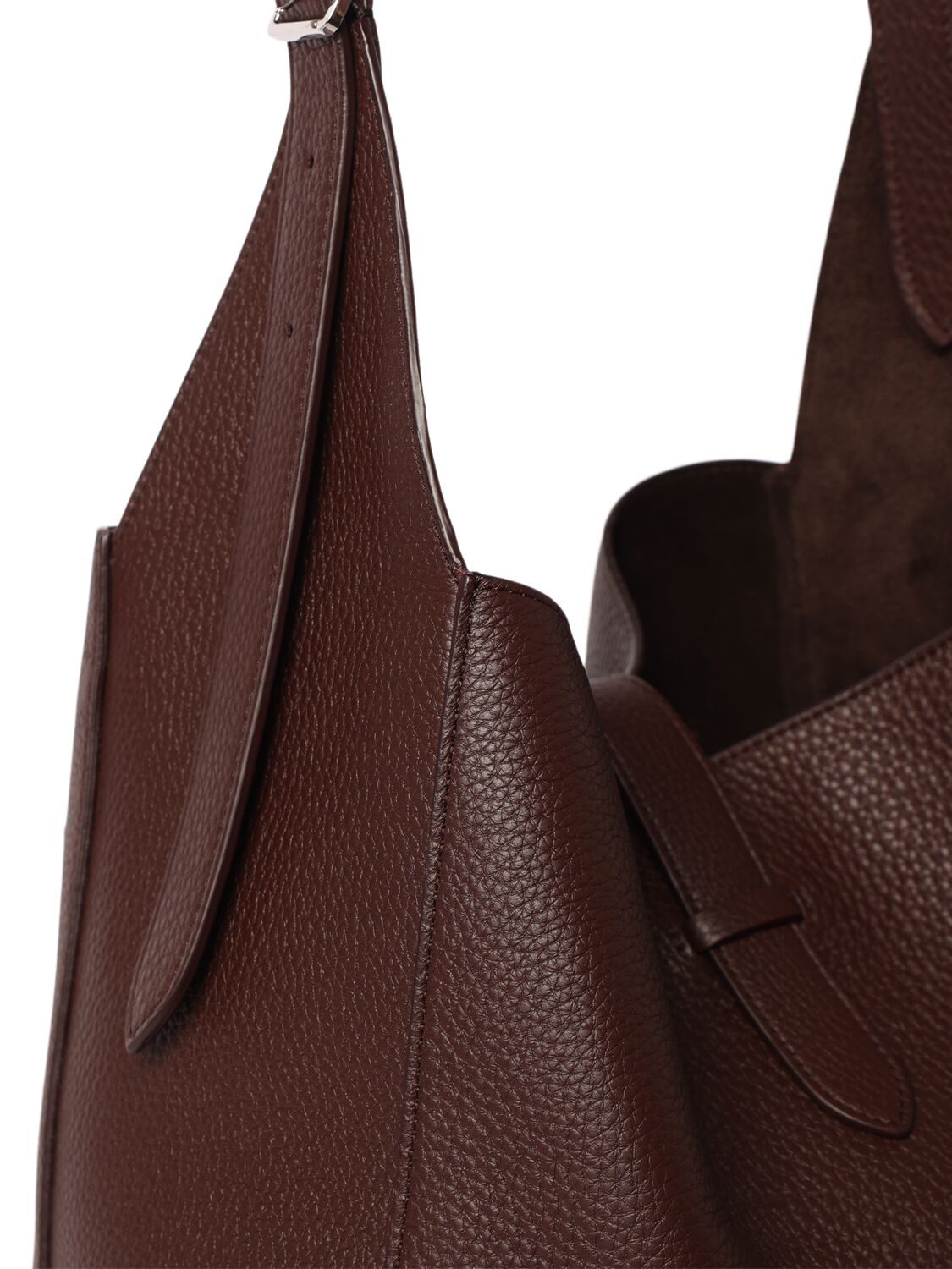 Shop The Row Blake Hobo Lux Grain Leather Bag In Acajou Pld