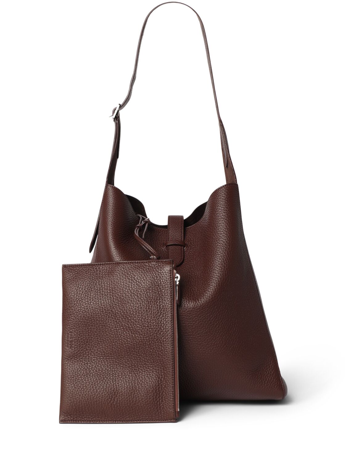 Shop The Row Blake Hobo Lux Grain Leather Bag In Acajou Pld