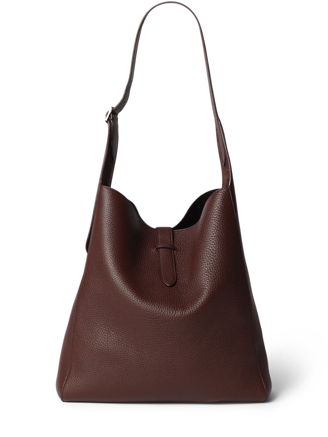 Shop The Row Blake Hobo Lux Grain Leather Bag In Acajou Pld