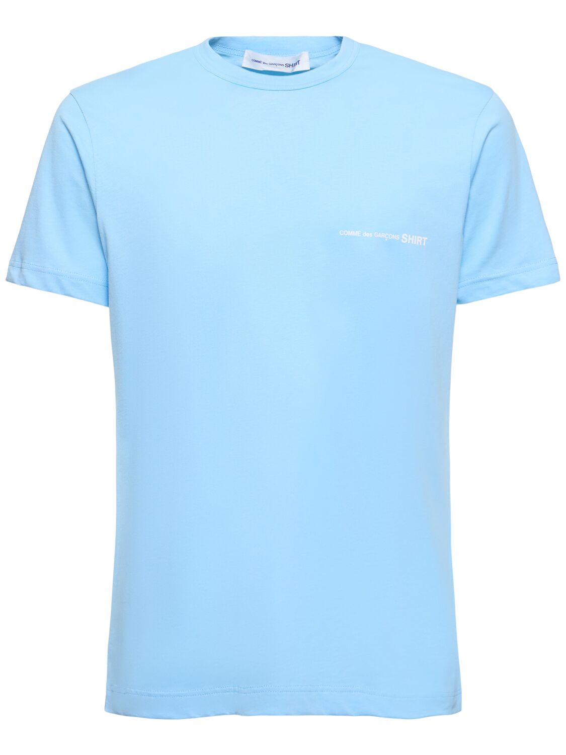 Comme Des Garçons Shirt Logo Cotton T-shirt In Blue