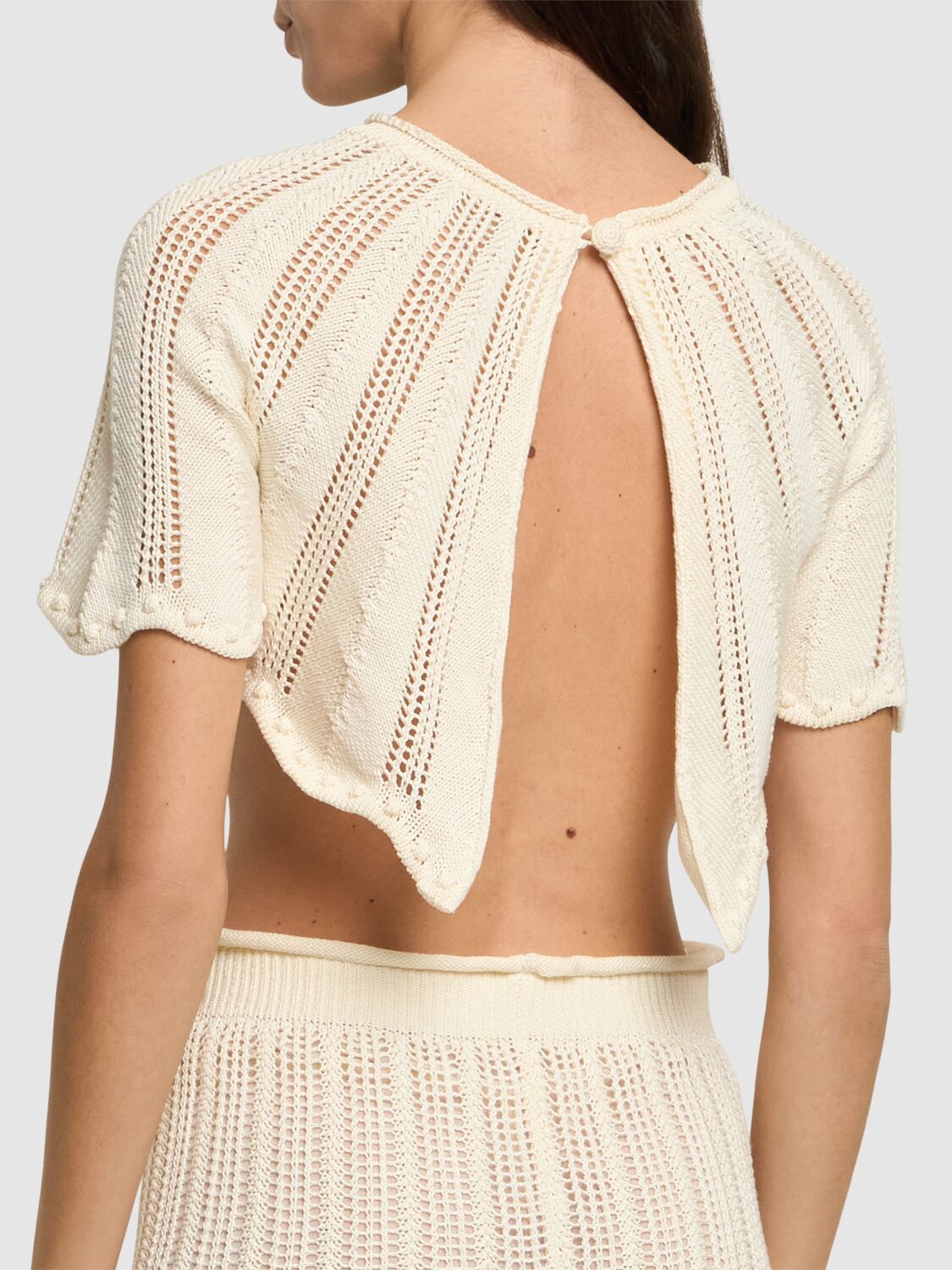 Mercerized Crochet Cotton Cape Top