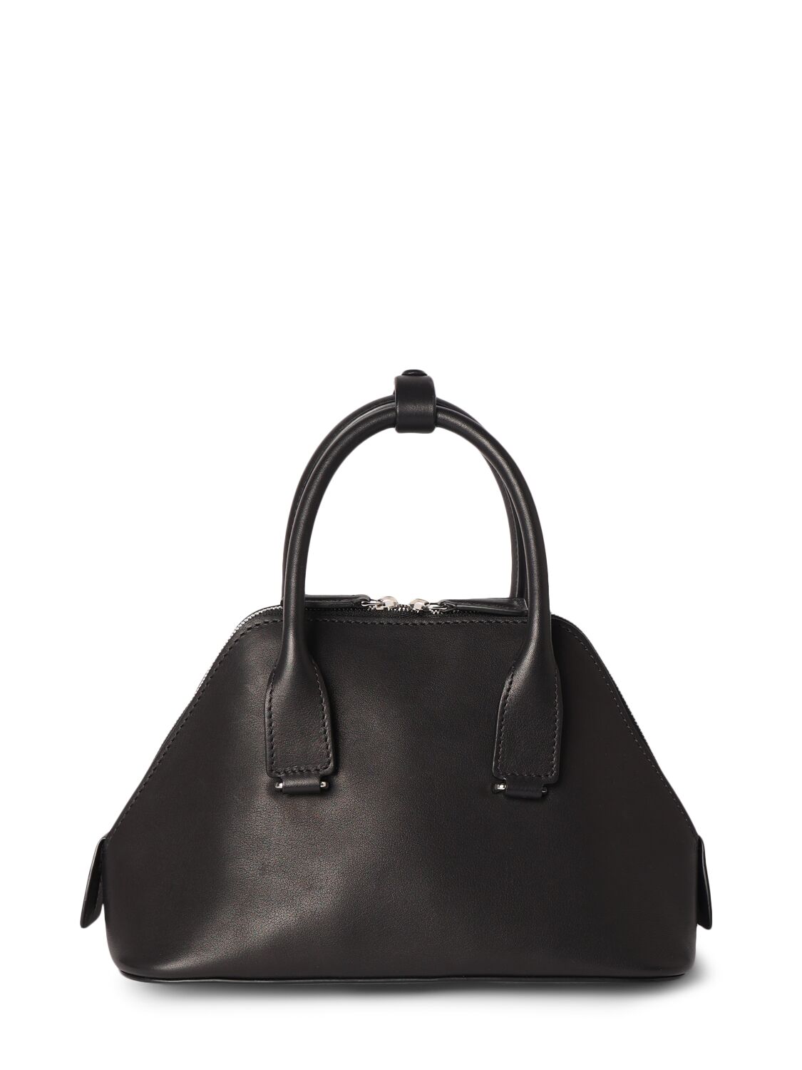 Shop The Row Mini Devon Saddle Leather Top Handle Bag In Black