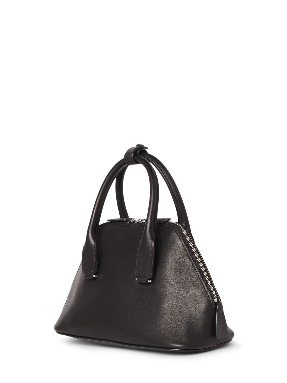 Shop The Row Mini Devon Saddle Leather Top Handle Bag In Black