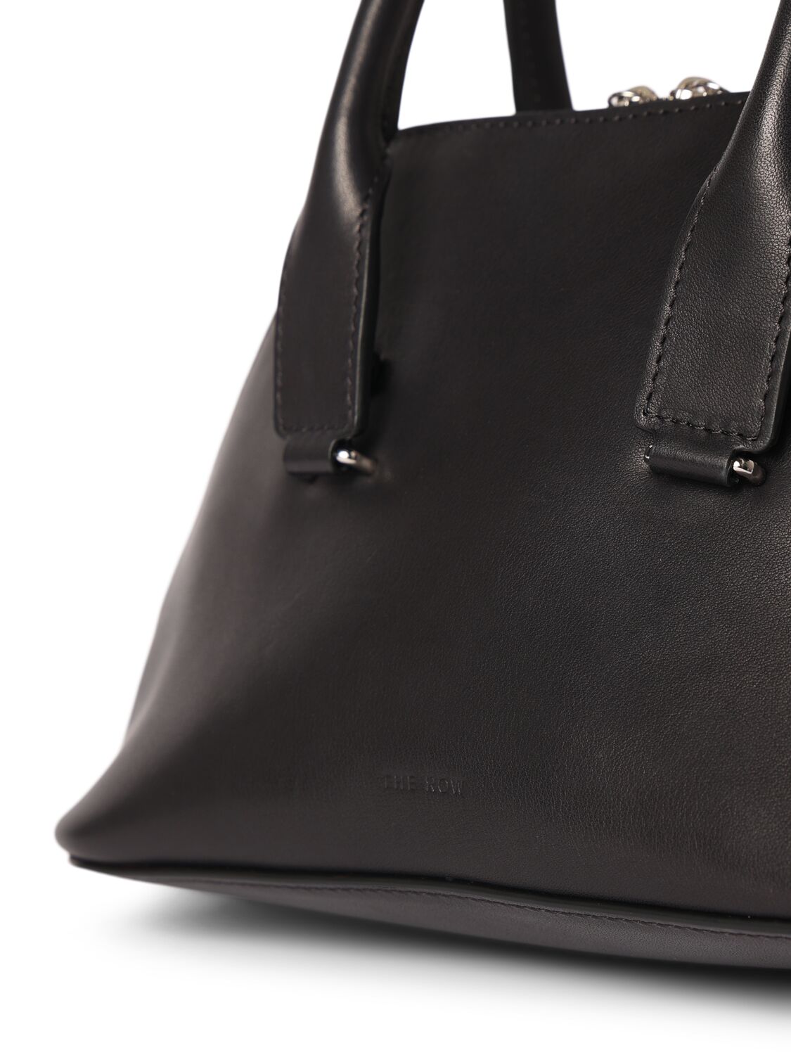 Shop The Row Mini Devon Saddle Leather Top Handle Bag In Black