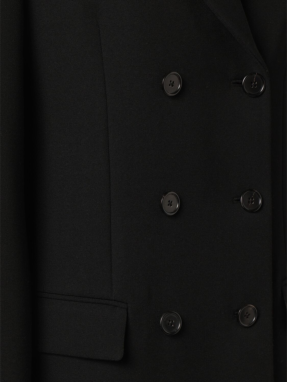 Shop The Row Woody Double Breast Wool Long Coat In Black