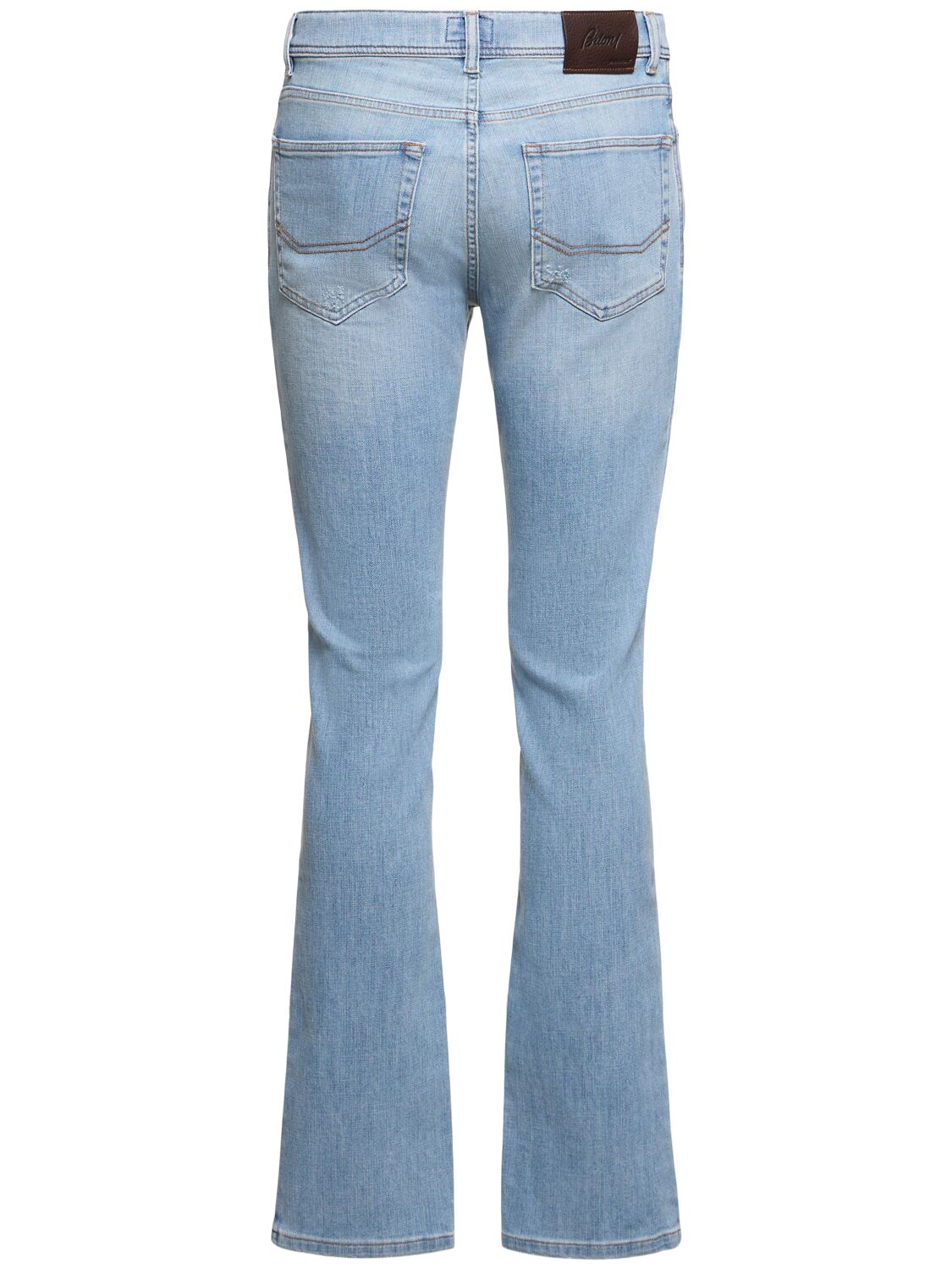 Shop Brioni Meribel Stretch Cotton Denim Jeans In Bright Blue