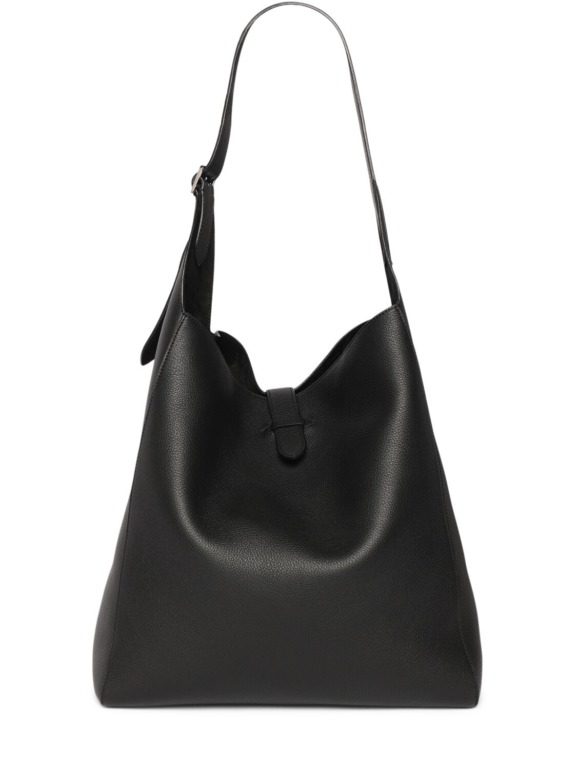 The Row Blake Hobo Lux Grain Leather Bag In Black Pl