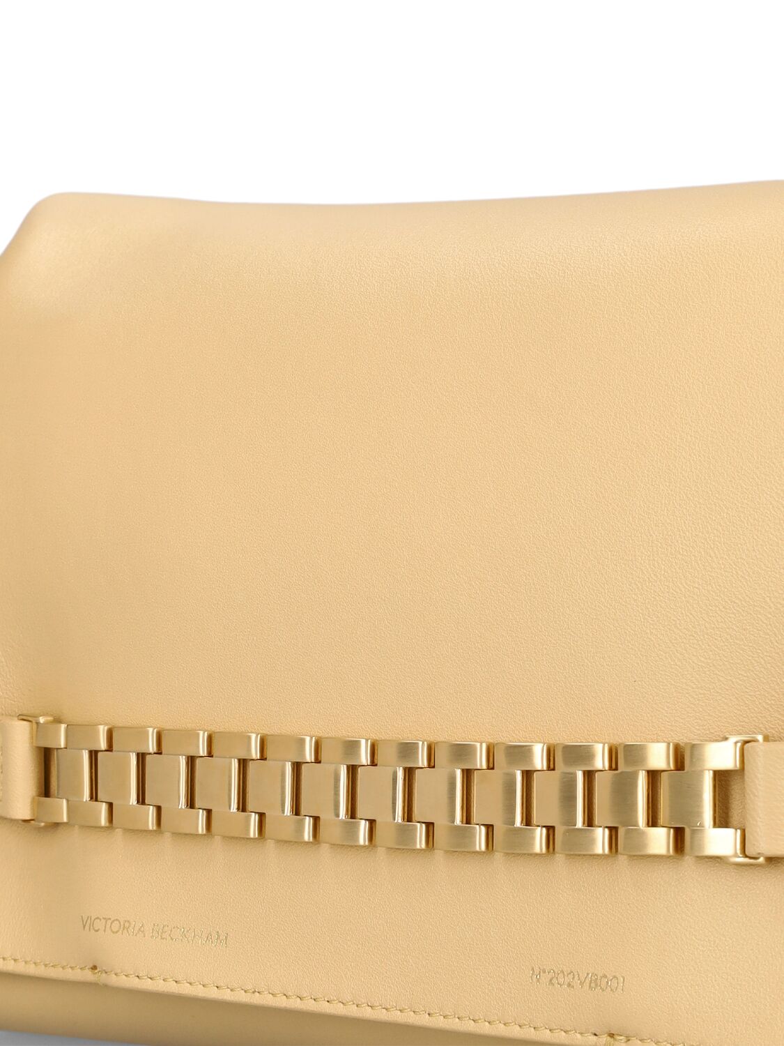 Shop Victoria Beckham Chain Leather Pouch In Sesame