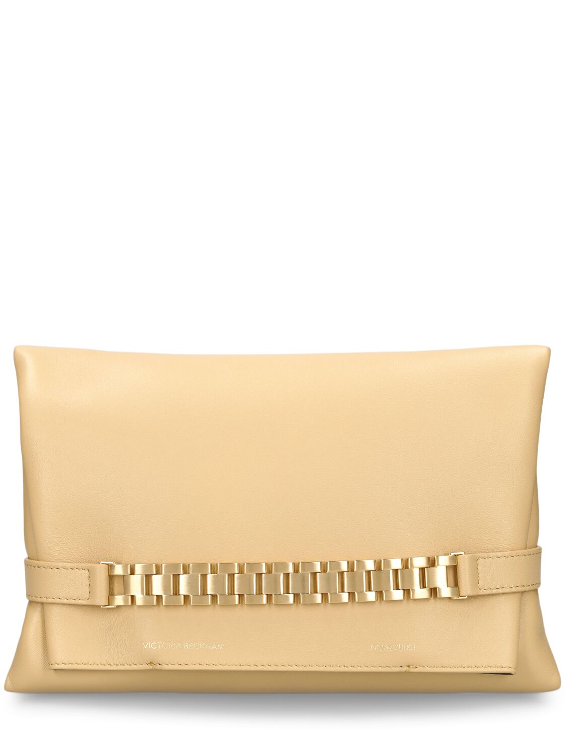 Victoria Beckham Chain Leather Pouch In Sesame