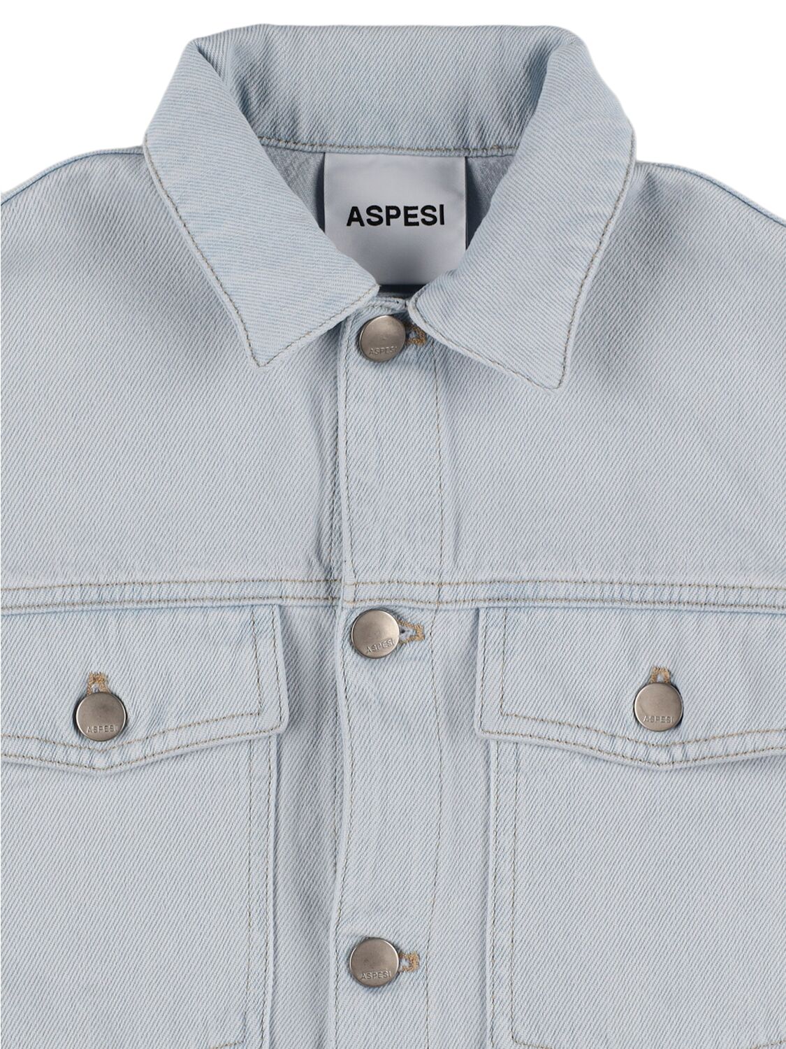 Shop Aspesi Cotton Denim Jacket