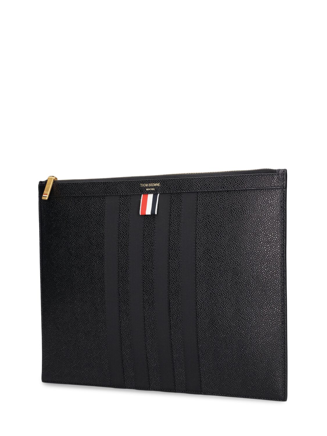 Shop Thom Browne Medium Leather Document Holder In 블랙