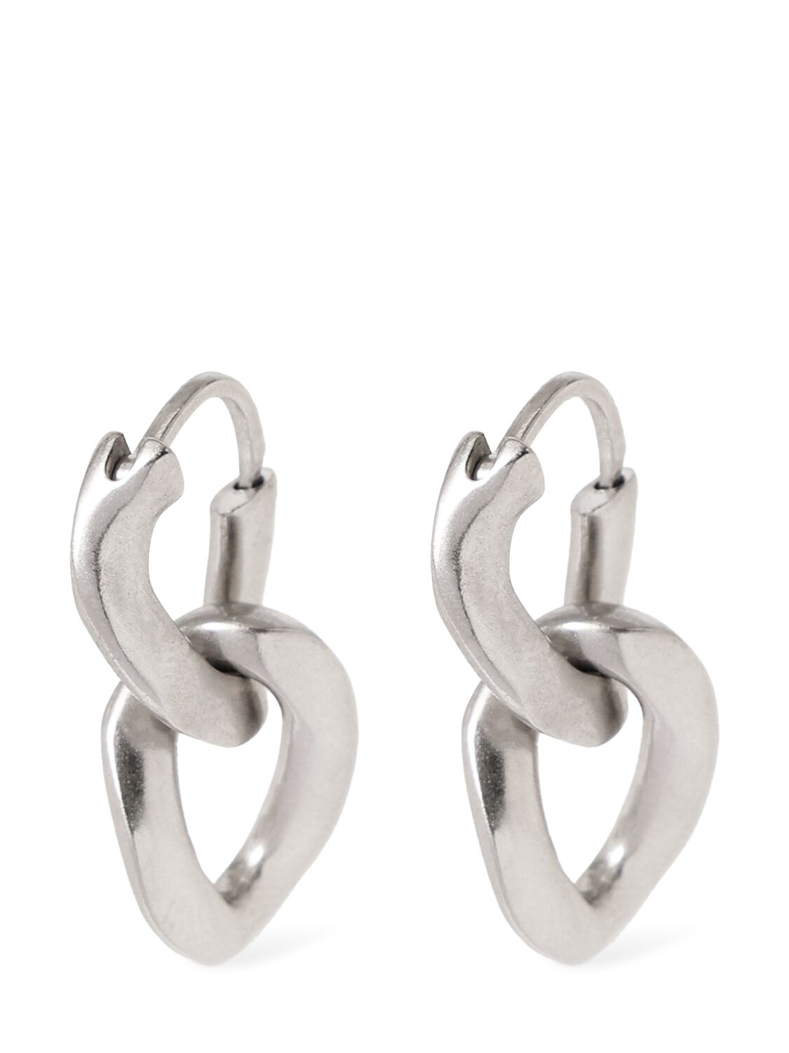 Maison Margiela Double Chain Earrings In Metallic