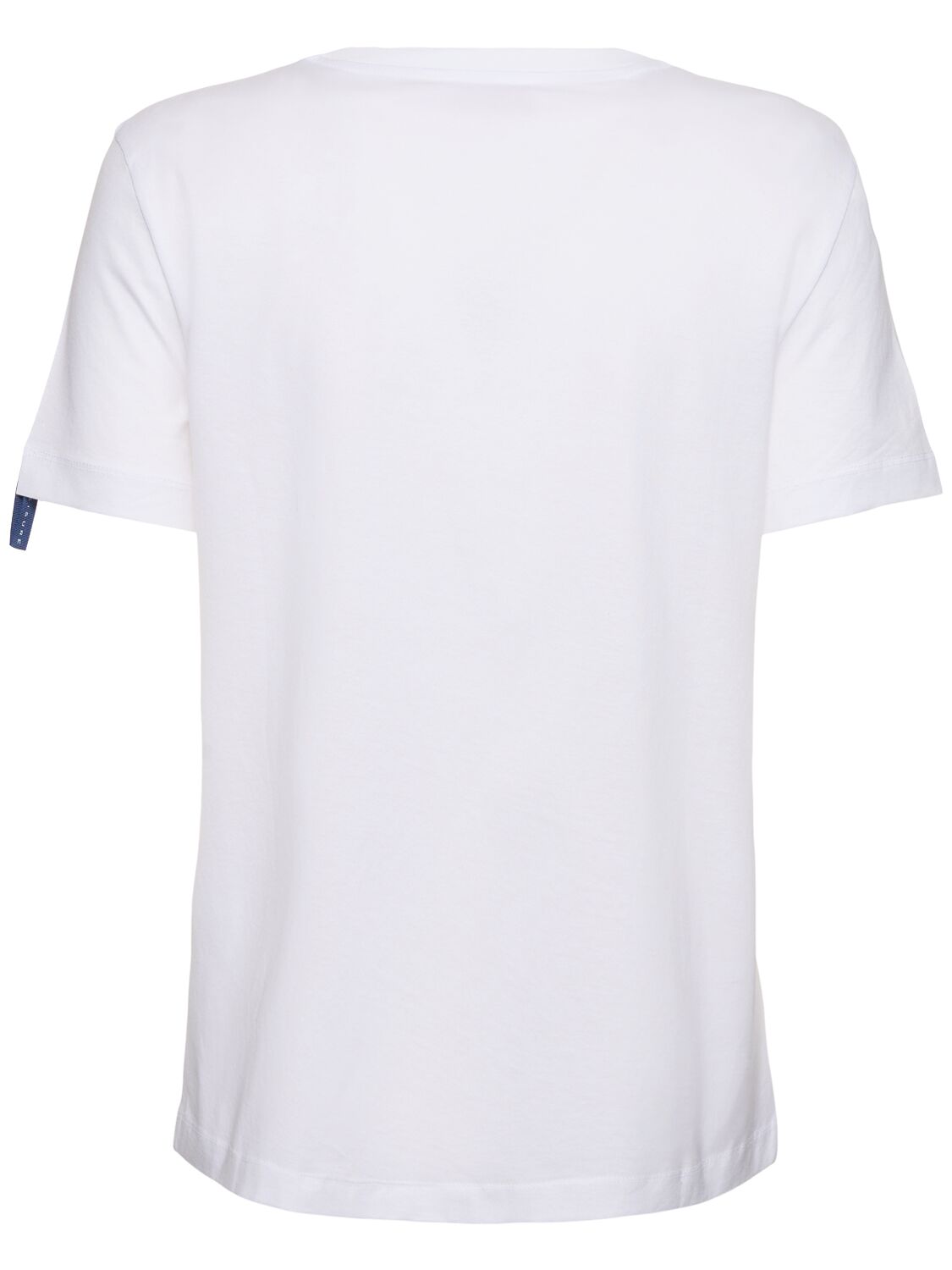 Shop Max Mara Obliqua Printed & Embroidered T-shirt In White,stripe
