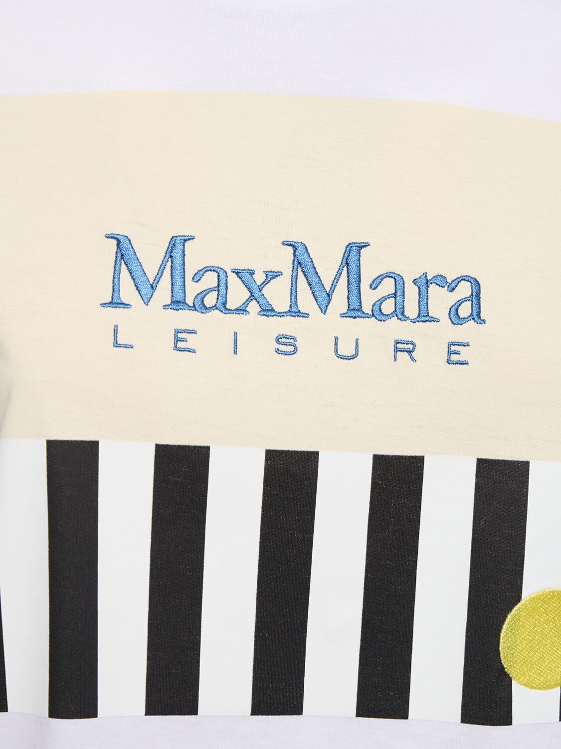 Shop Max Mara Obliqua Printed & Embroidered T-shirt In White,stripe