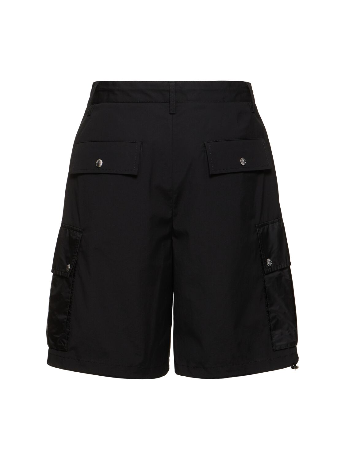 Shop Moncler Cotton Cargo Shorts In Black