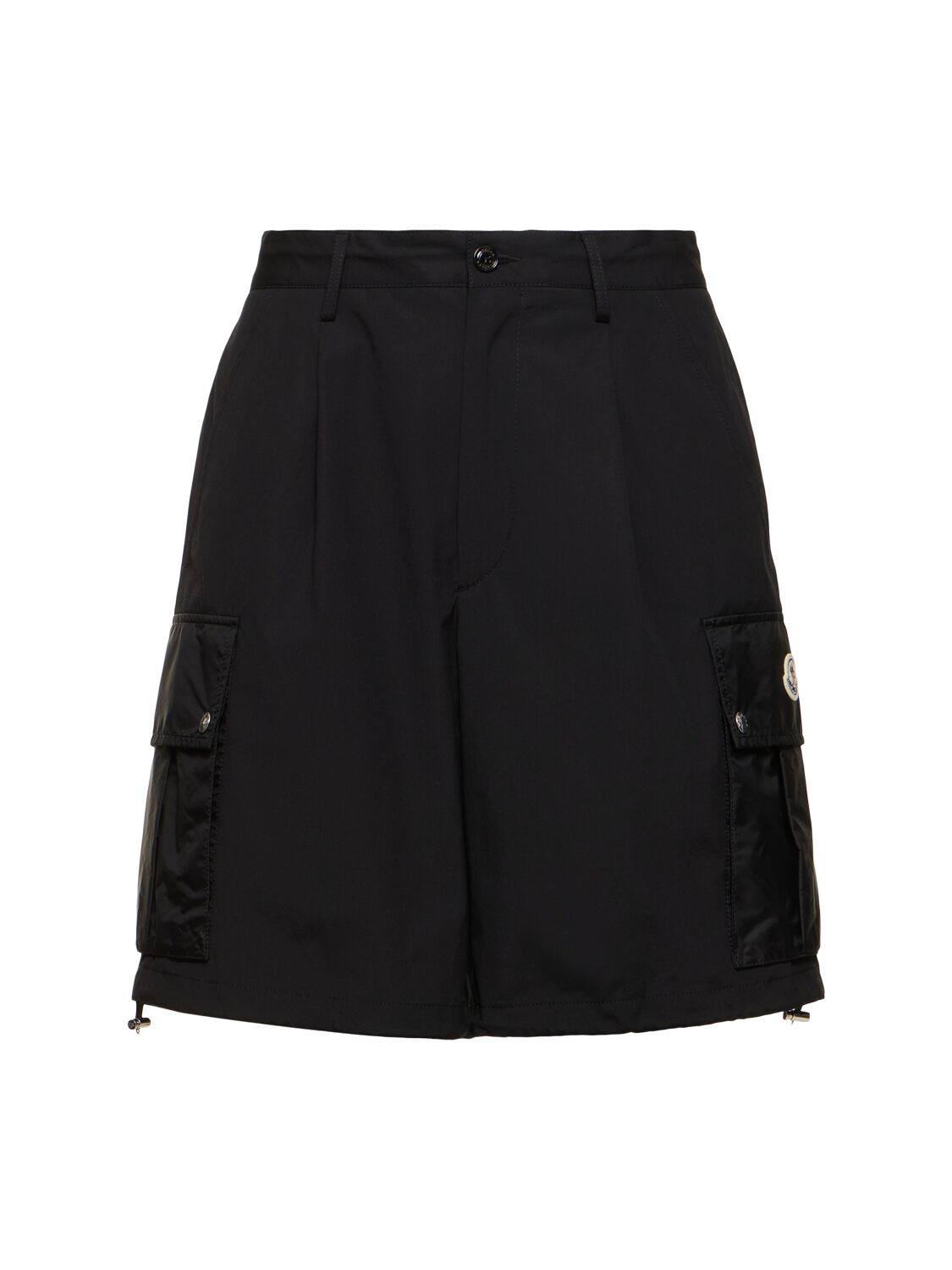 Moncler Cotton Cargo Shorts In Black