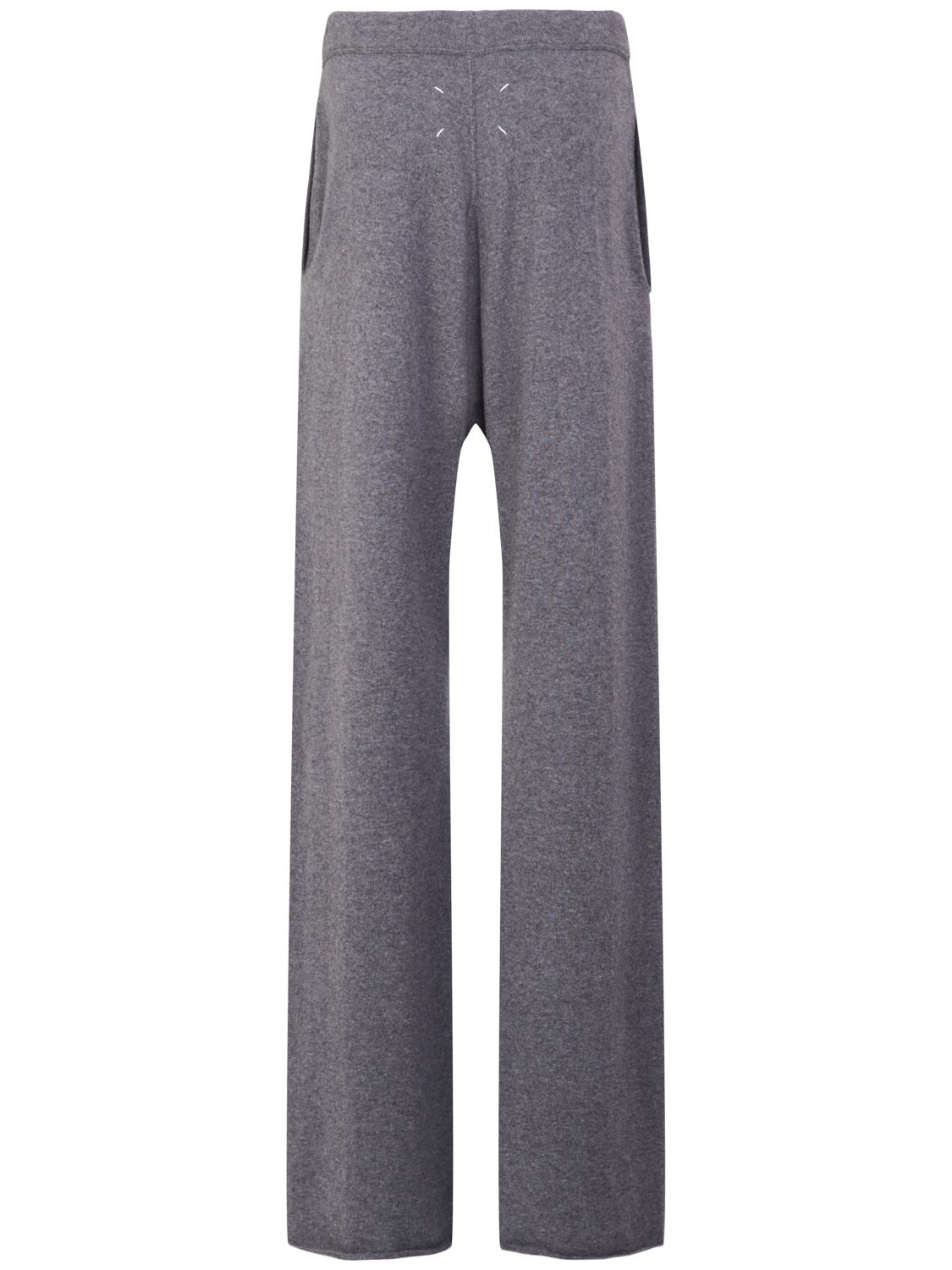 Shop Maison Margiela Cashmere Blend Elastic Waist Wide Pants In Grey